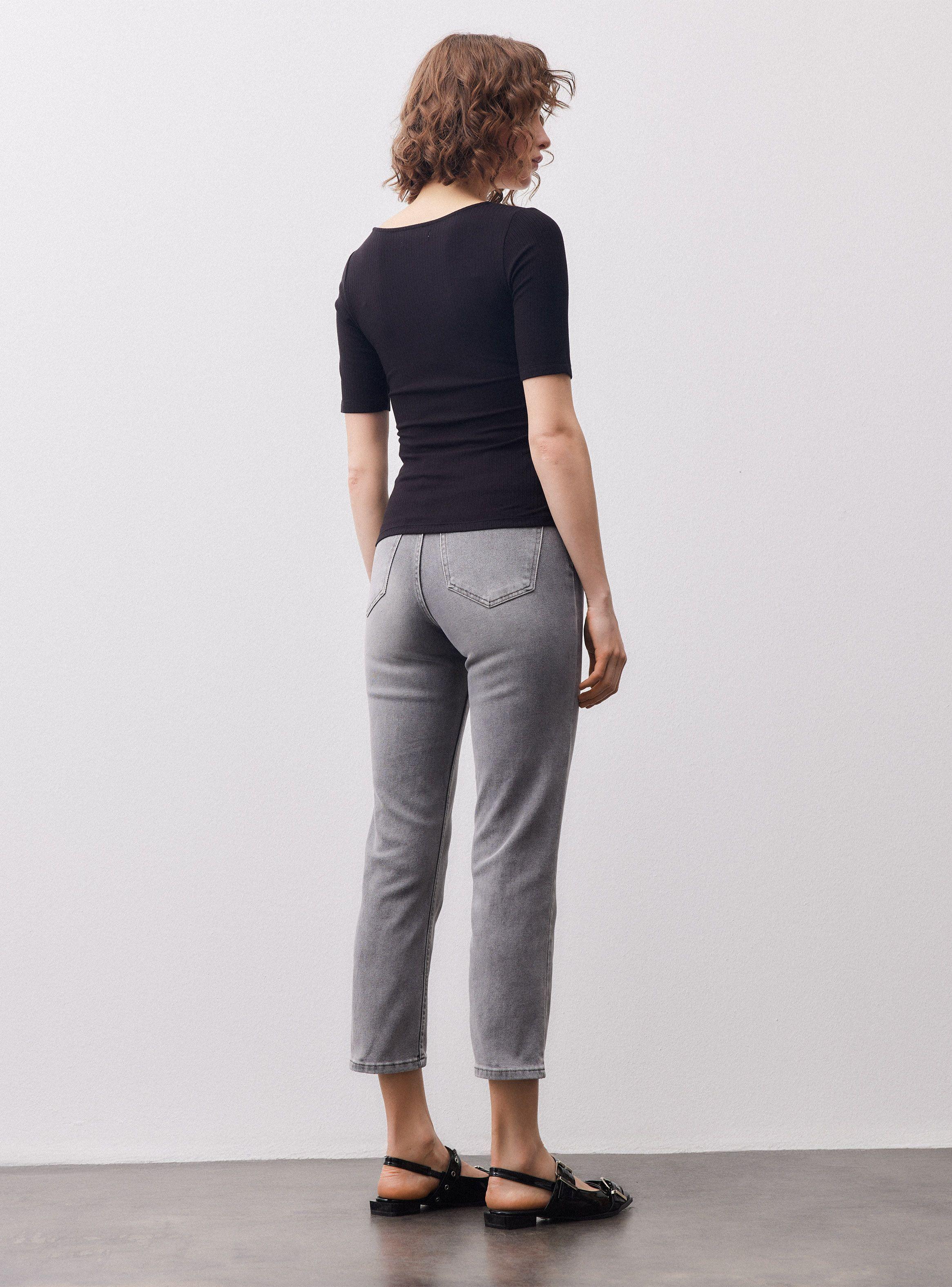 Polera Básica Acanalada Manga Codo-5