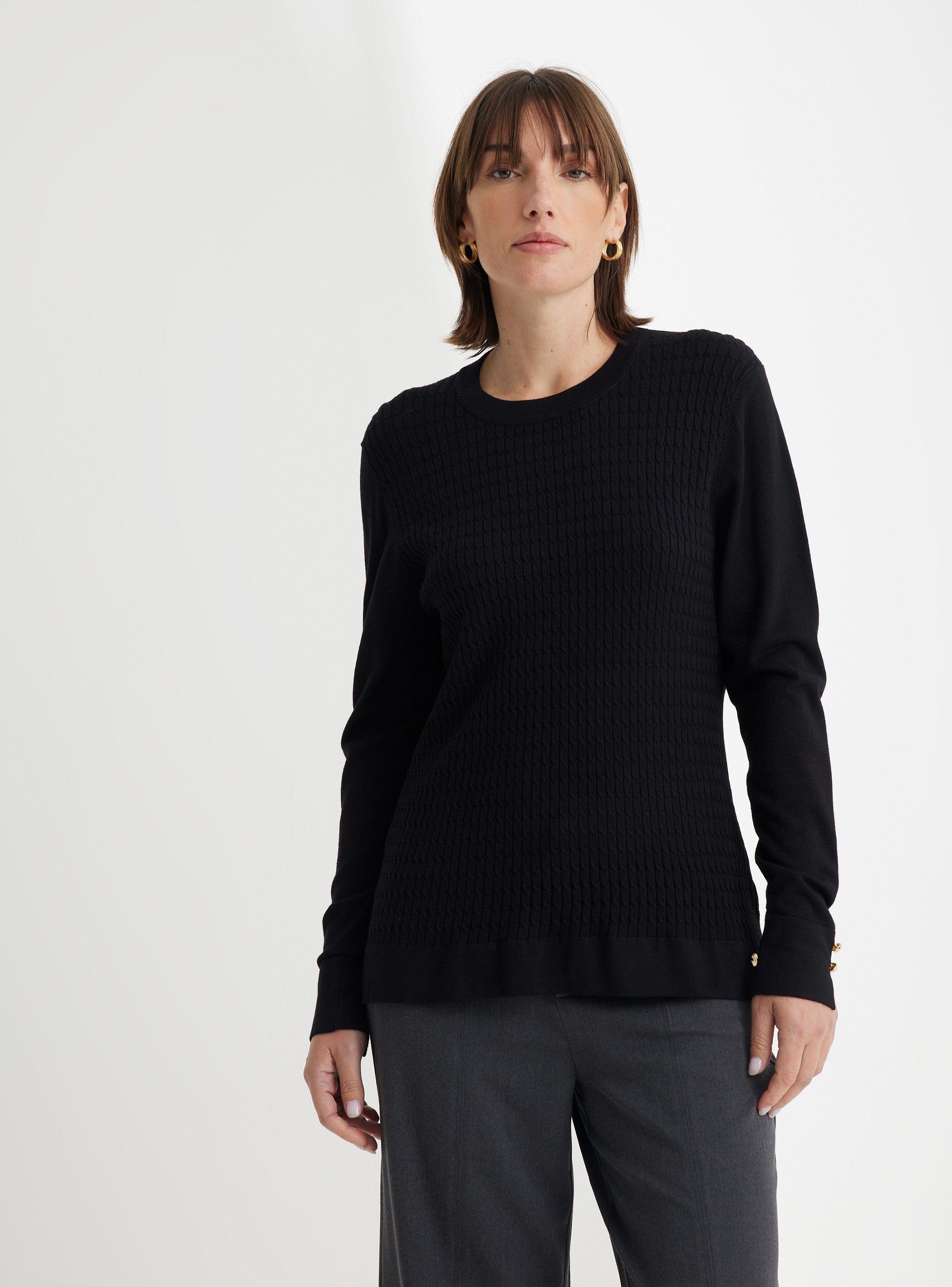 Sweater Trenzado Tejido Fino-0