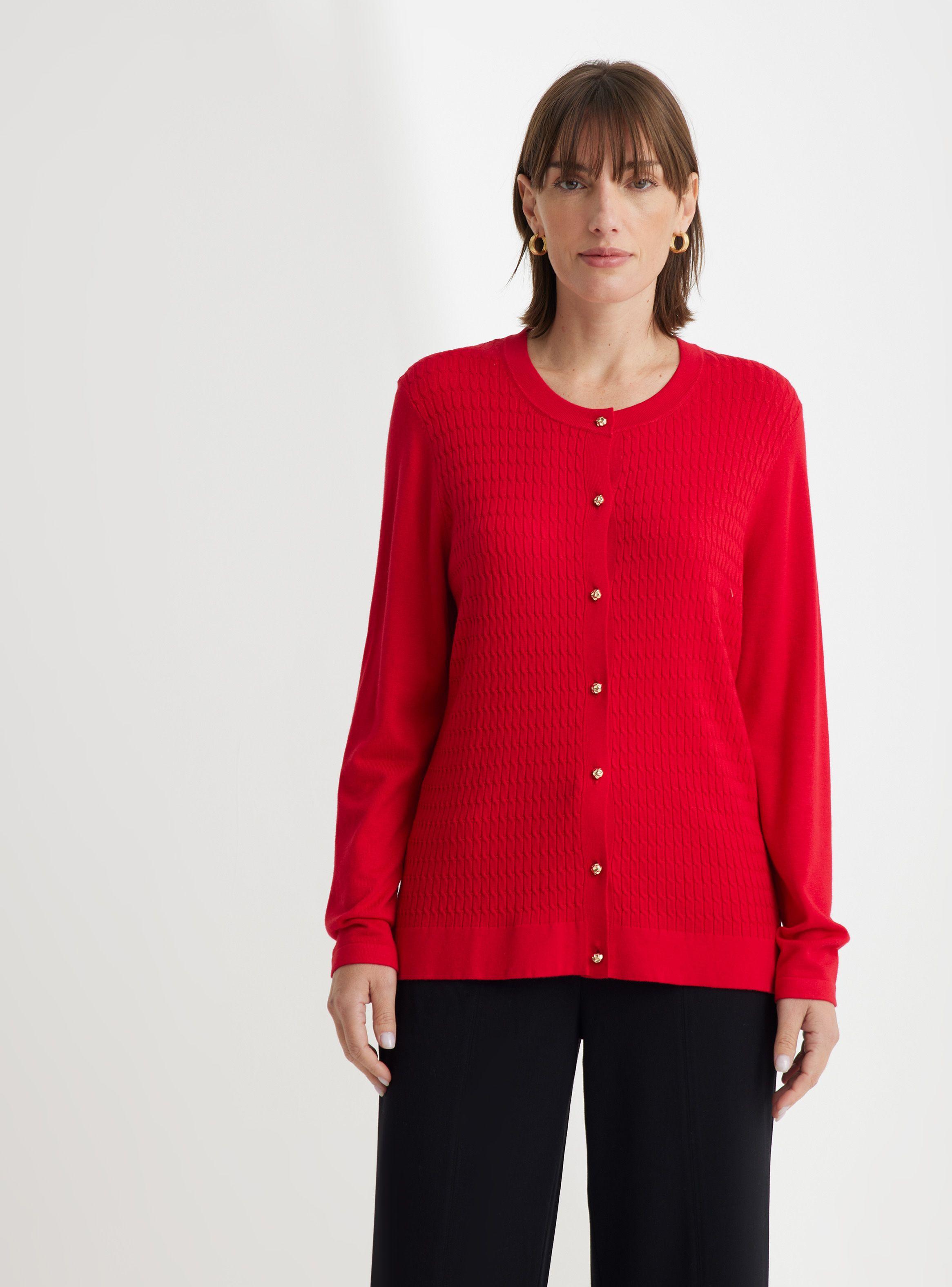 Chaleco Trenzado con Botones Metálicos-0