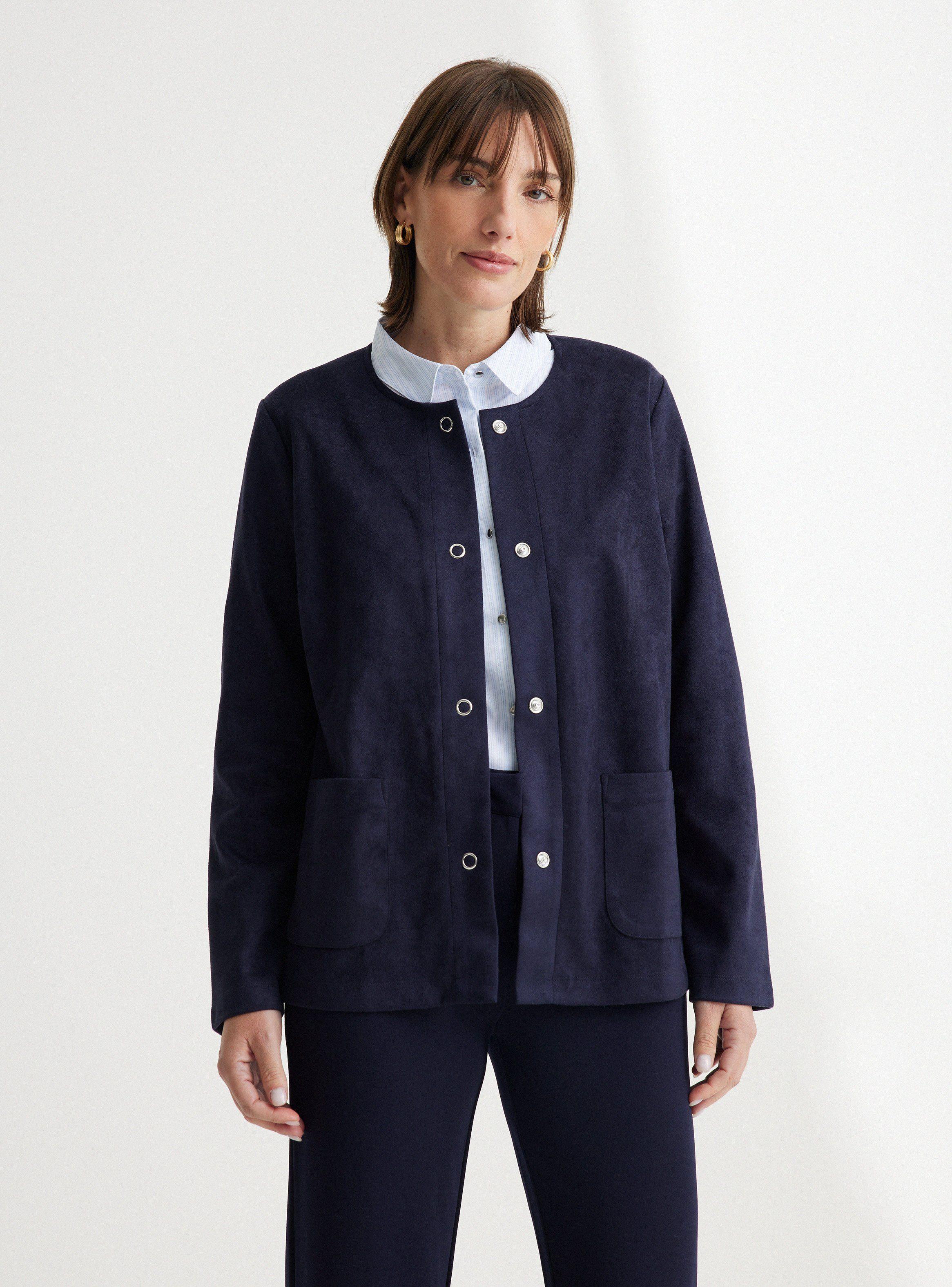 Chaqueta Gamuza con Bolsillos-0