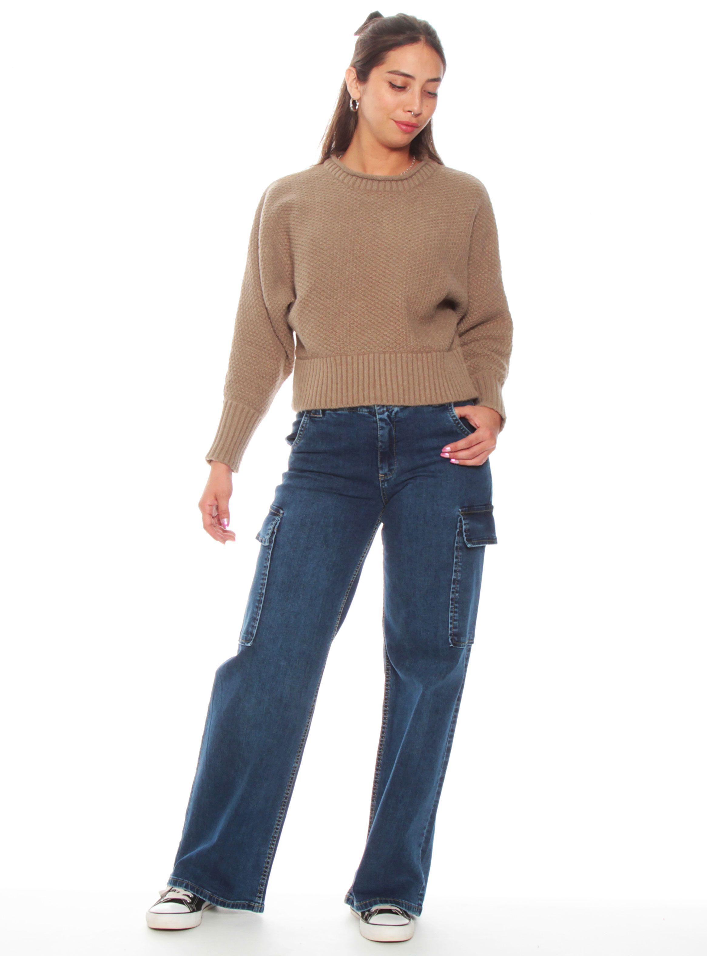 Sweater Manga Larga Cuello Redondo Sólido-4