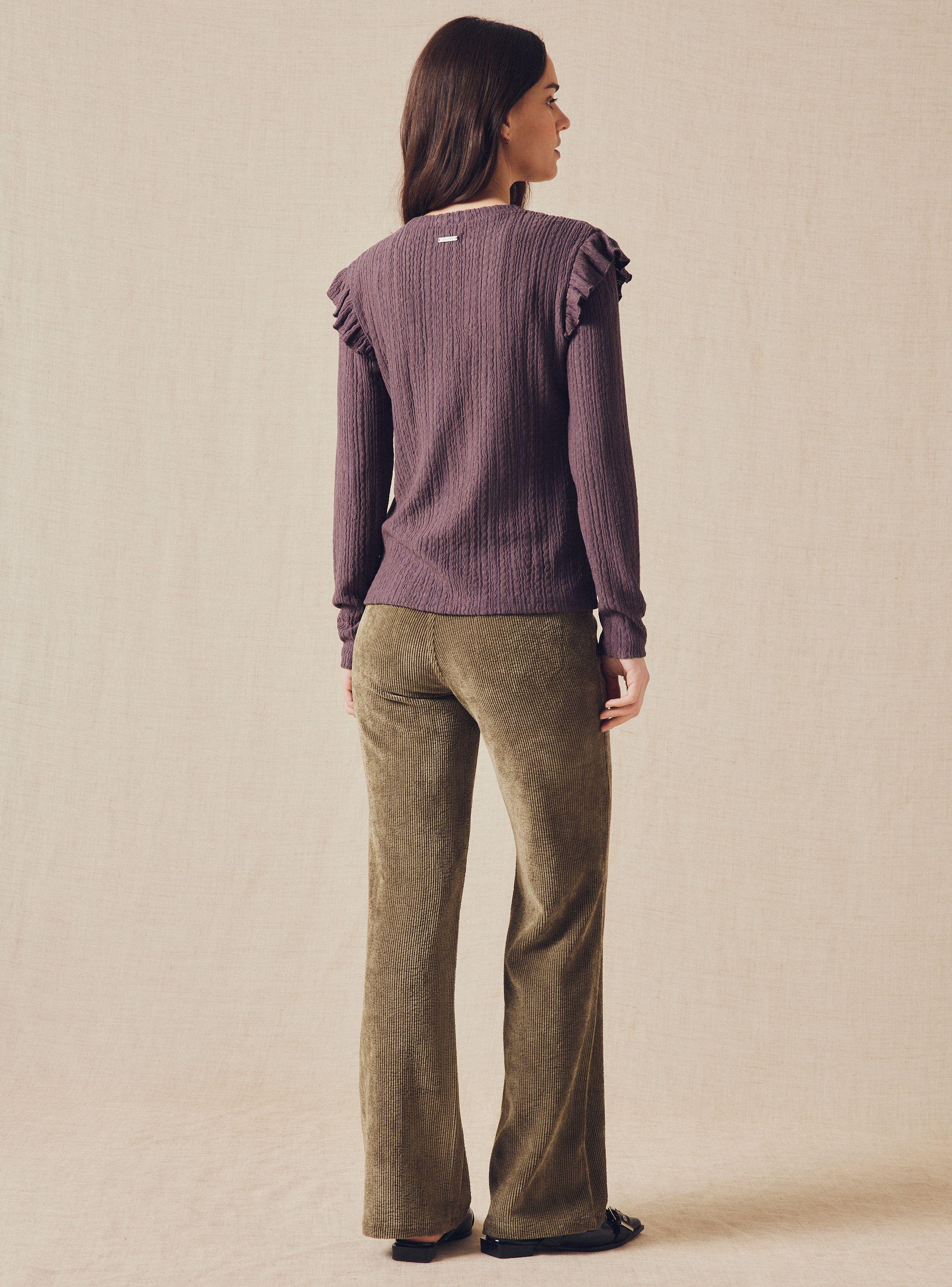 Polera Tela Texturizada con Vuelo en Hombro-5