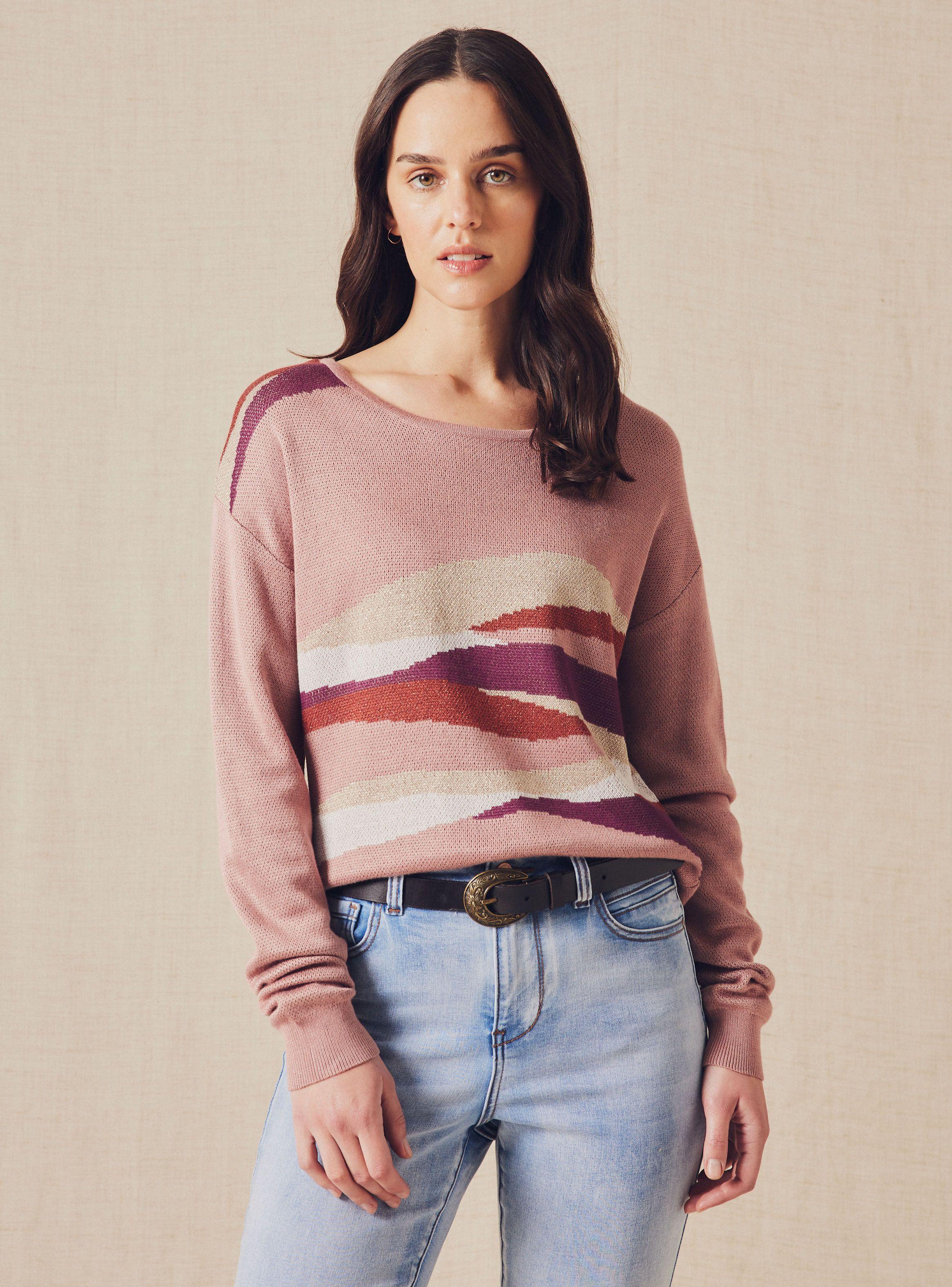 Sweater con Diseño Jacquard Metalizado-0