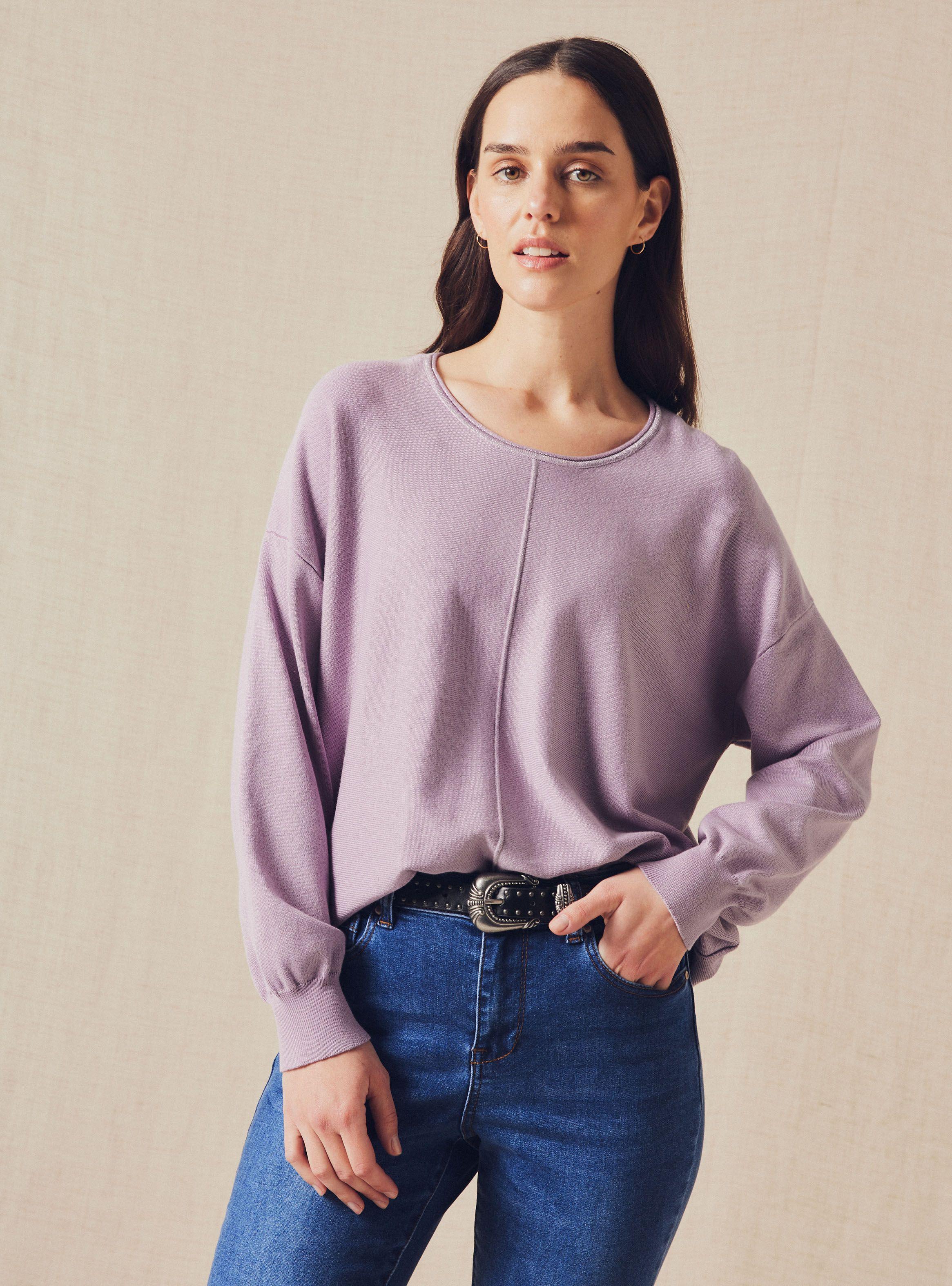 Sweater Holgado Con Detalles Metalizados Al Tono-0