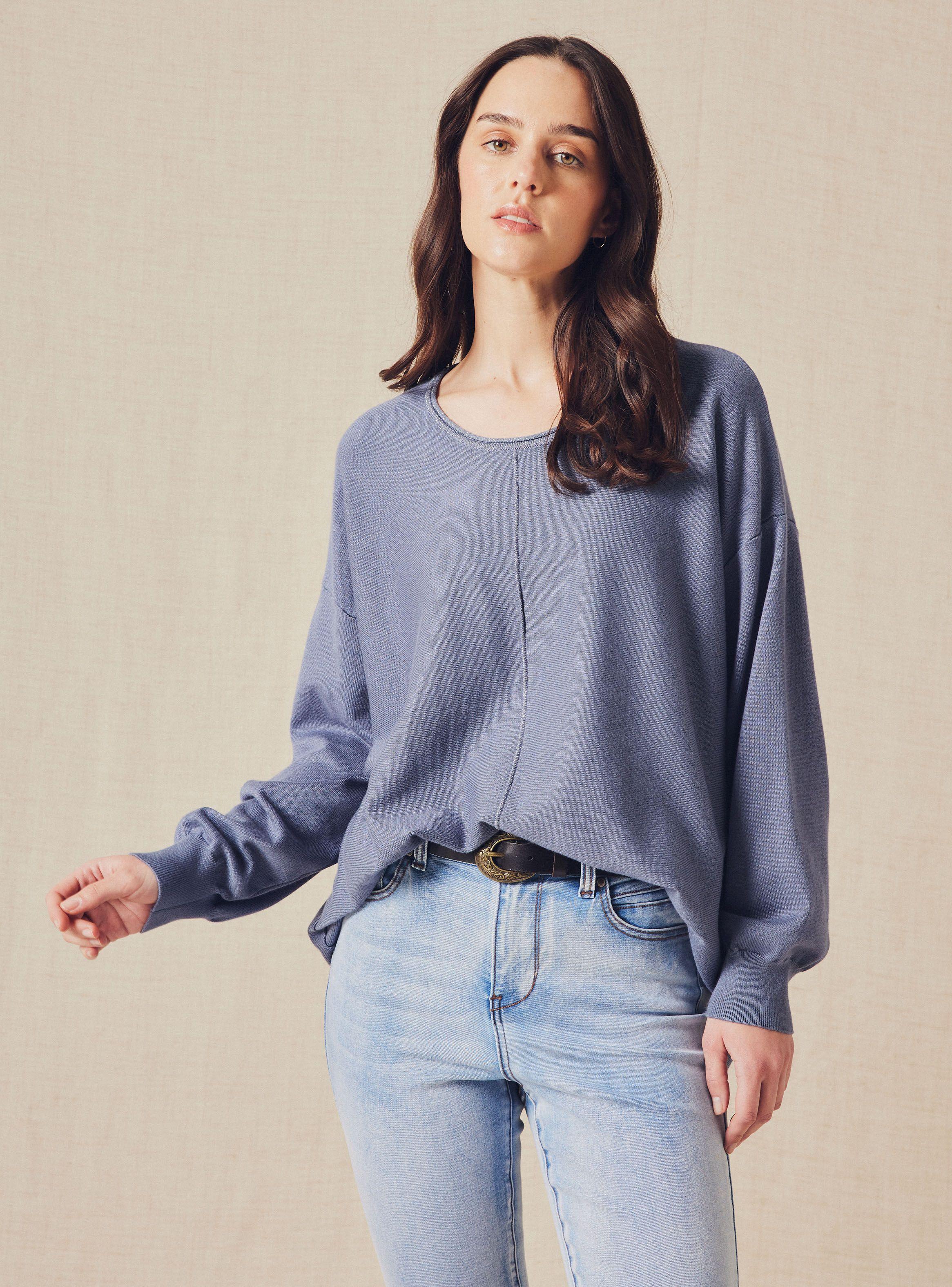 Sweater Holgado Con Detalles Metalizados Al Tono-0