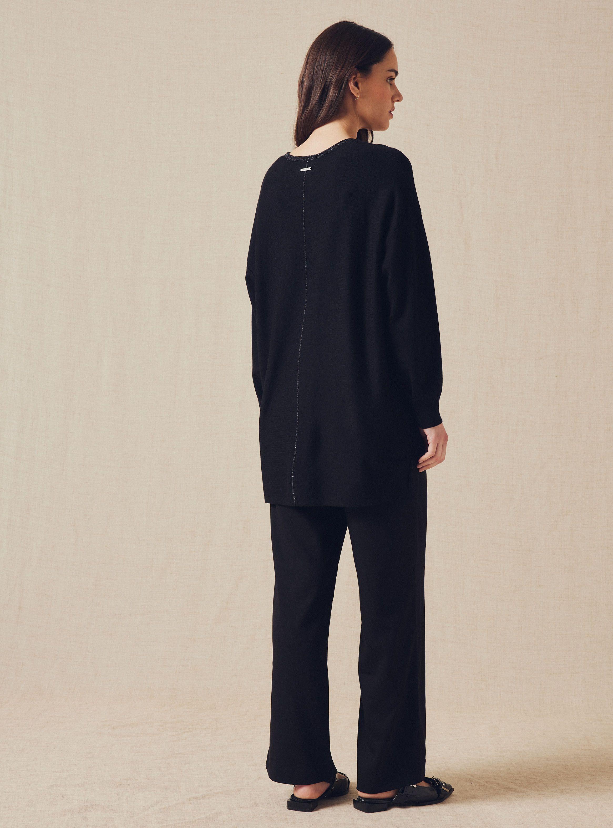 Sweater Holgado Con Detalles Metalizados Al Tono-5