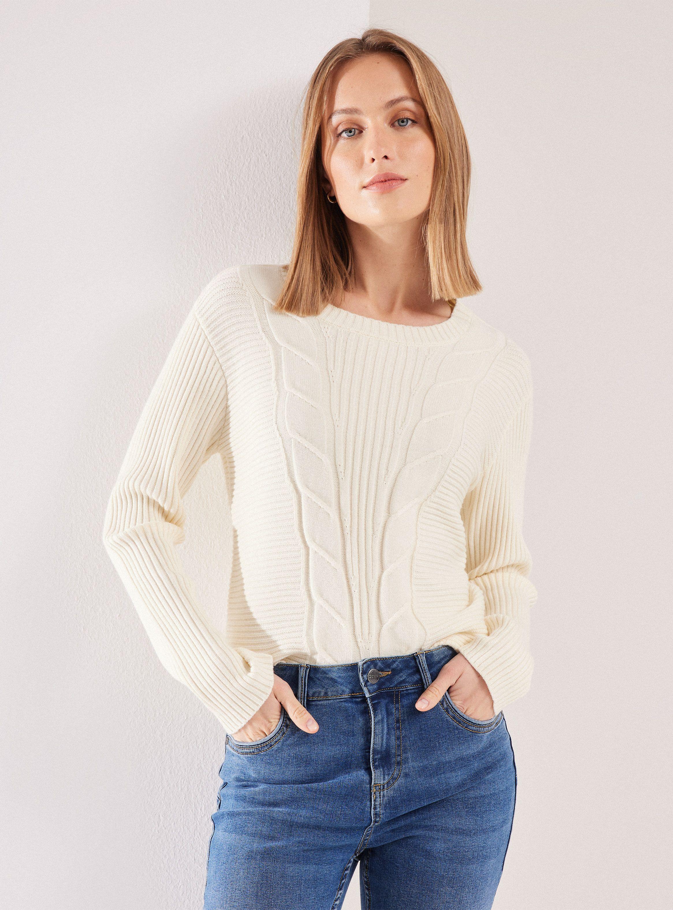 Sweater con Trenza Frontal-0