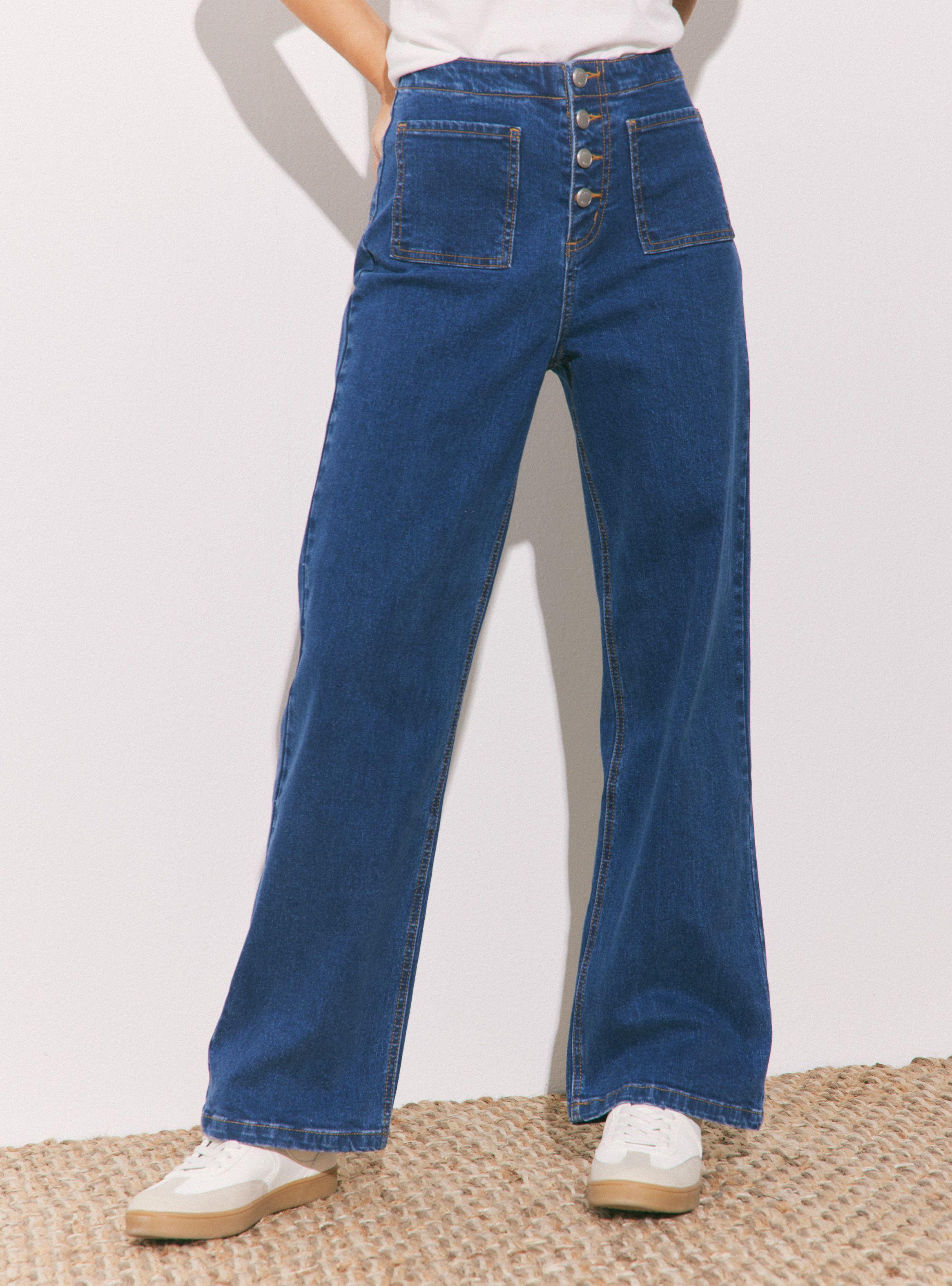 Jeans Wide Leg Medio-0