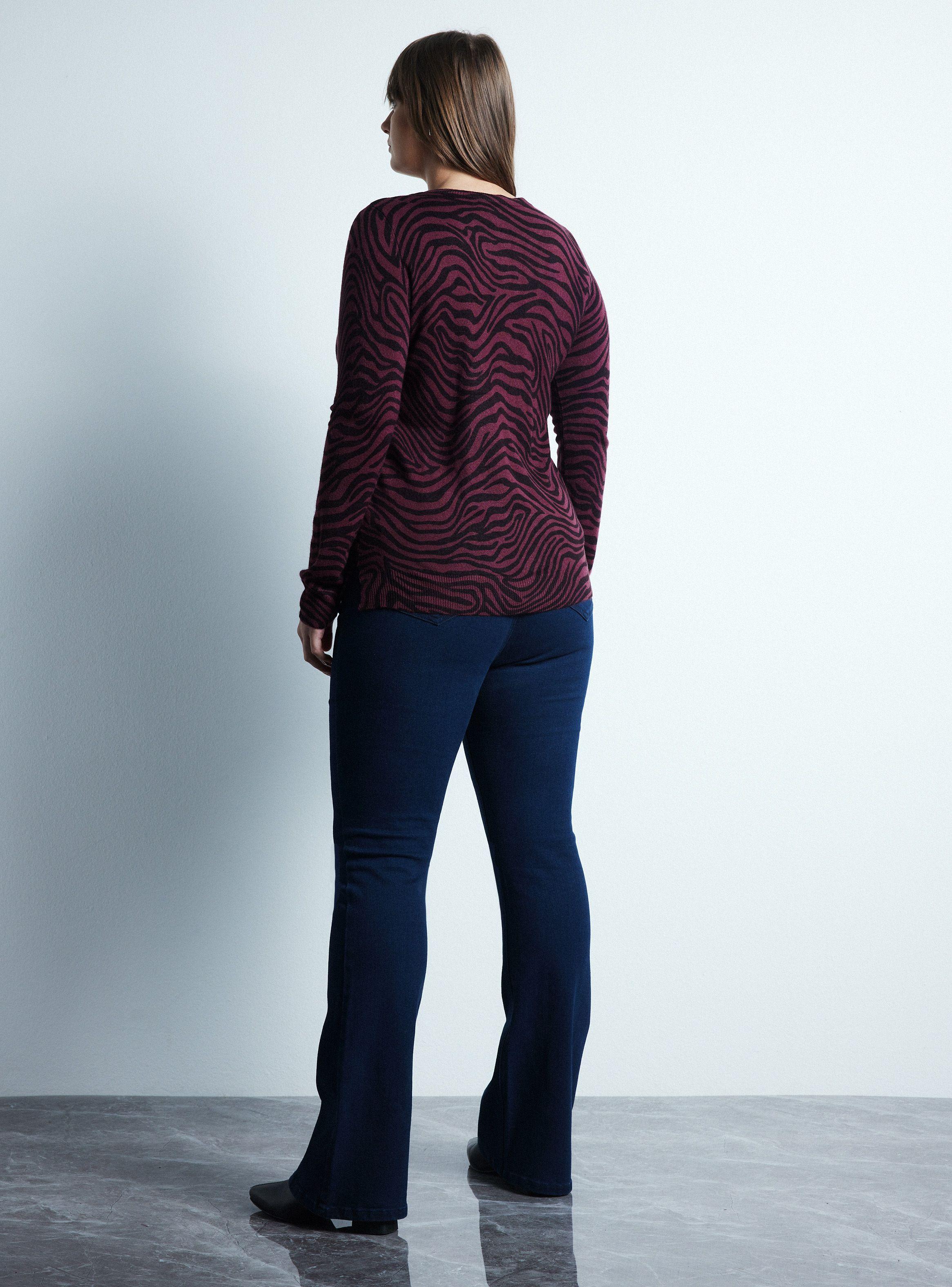 Sweater Manga Larga Estampado Aberturas Laterales-5