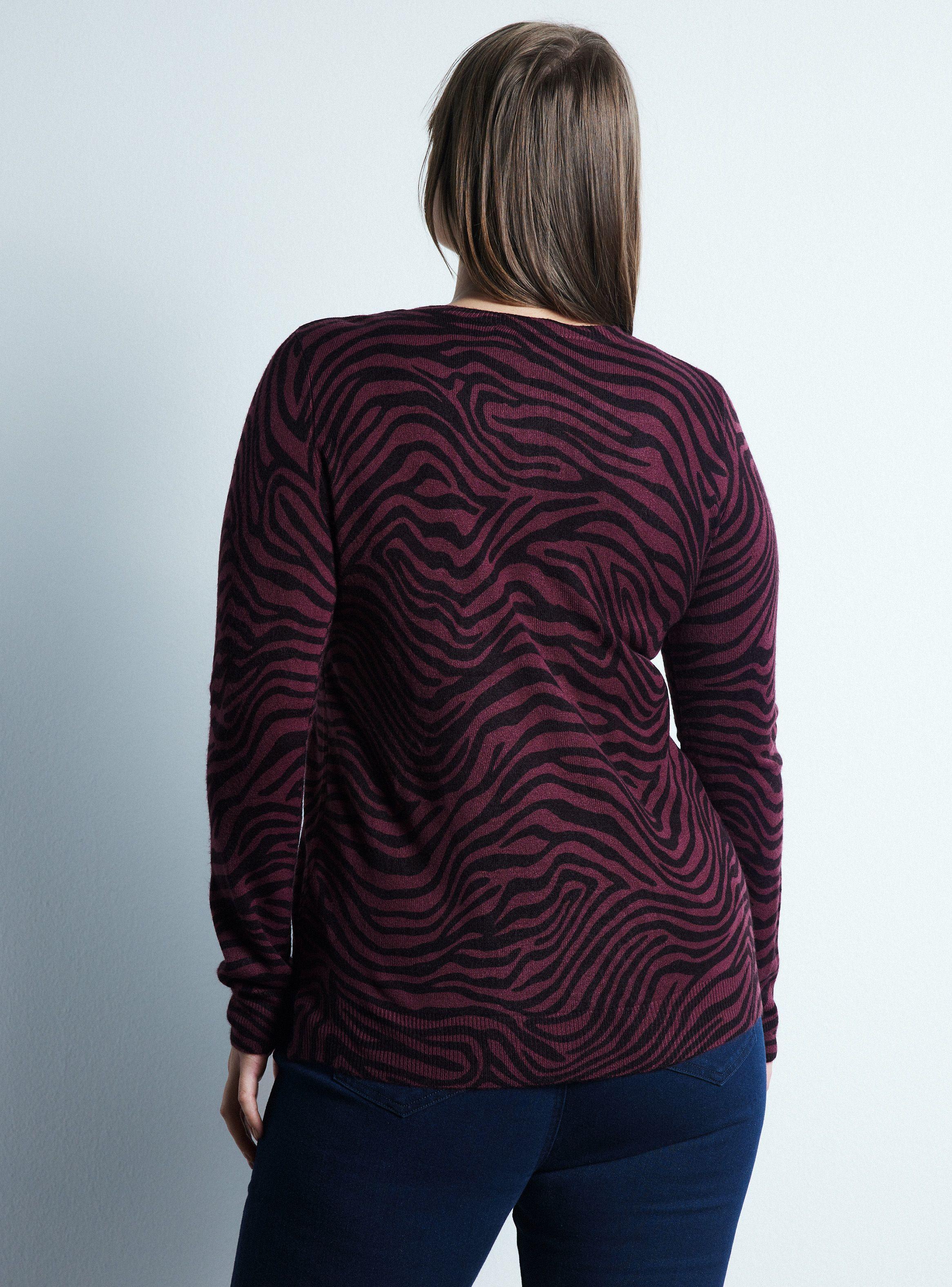 Sweater Manga Larga Estampado Aberturas Laterales-1