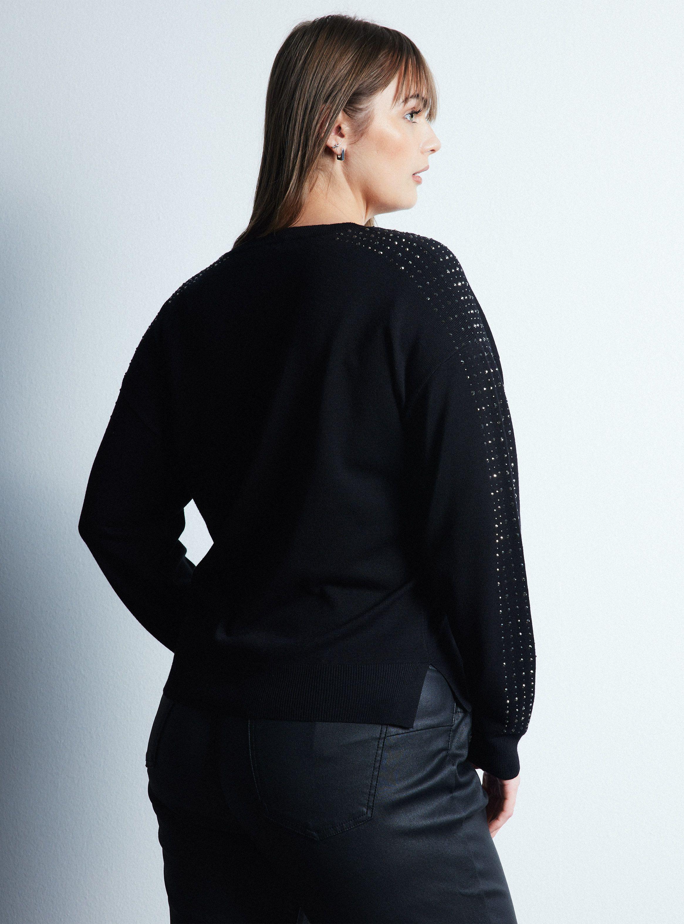 Sweater Aplicación Joyas en Mangas-1