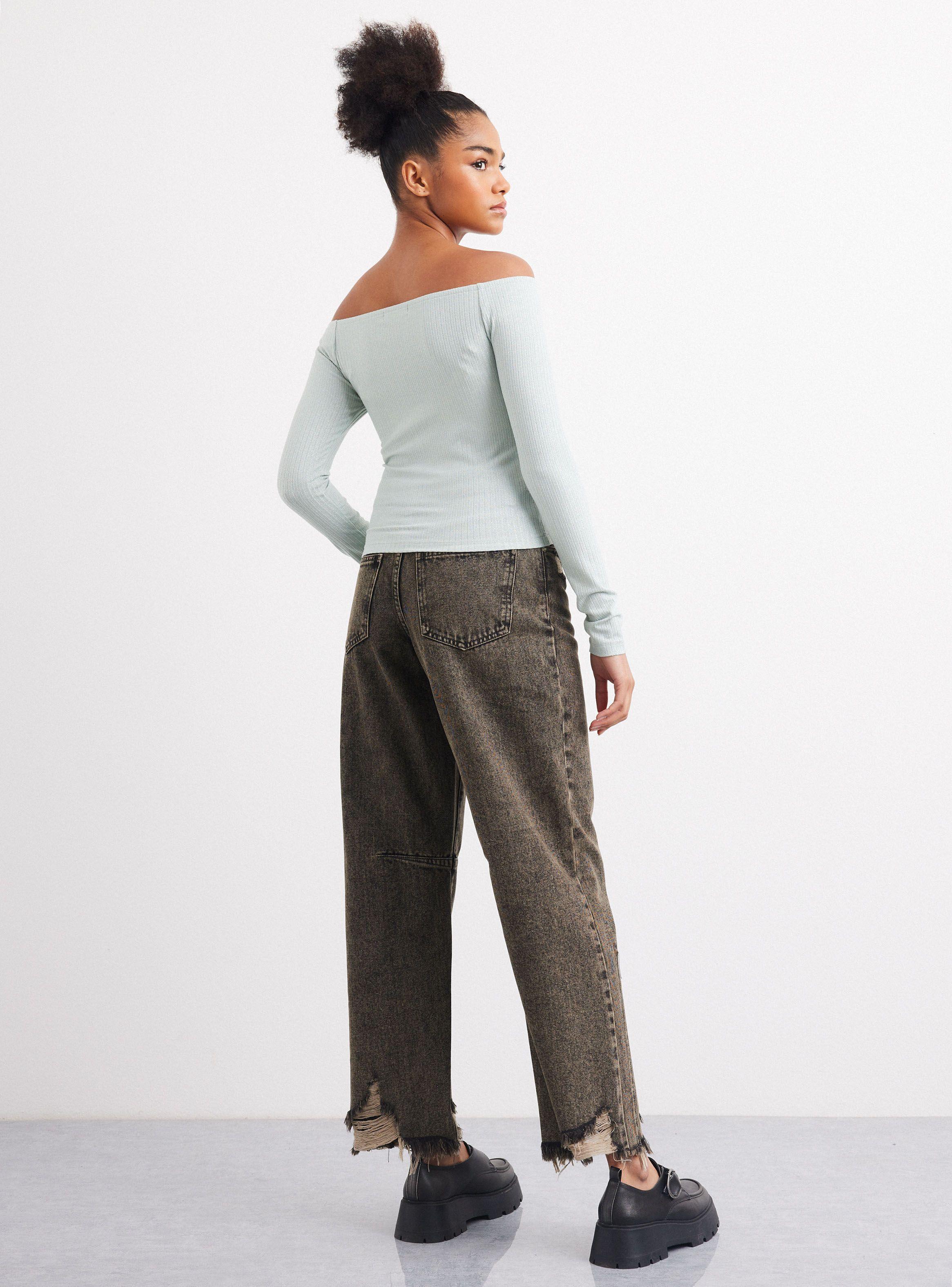 Polera Efecto Lurex Off Shoulder-5