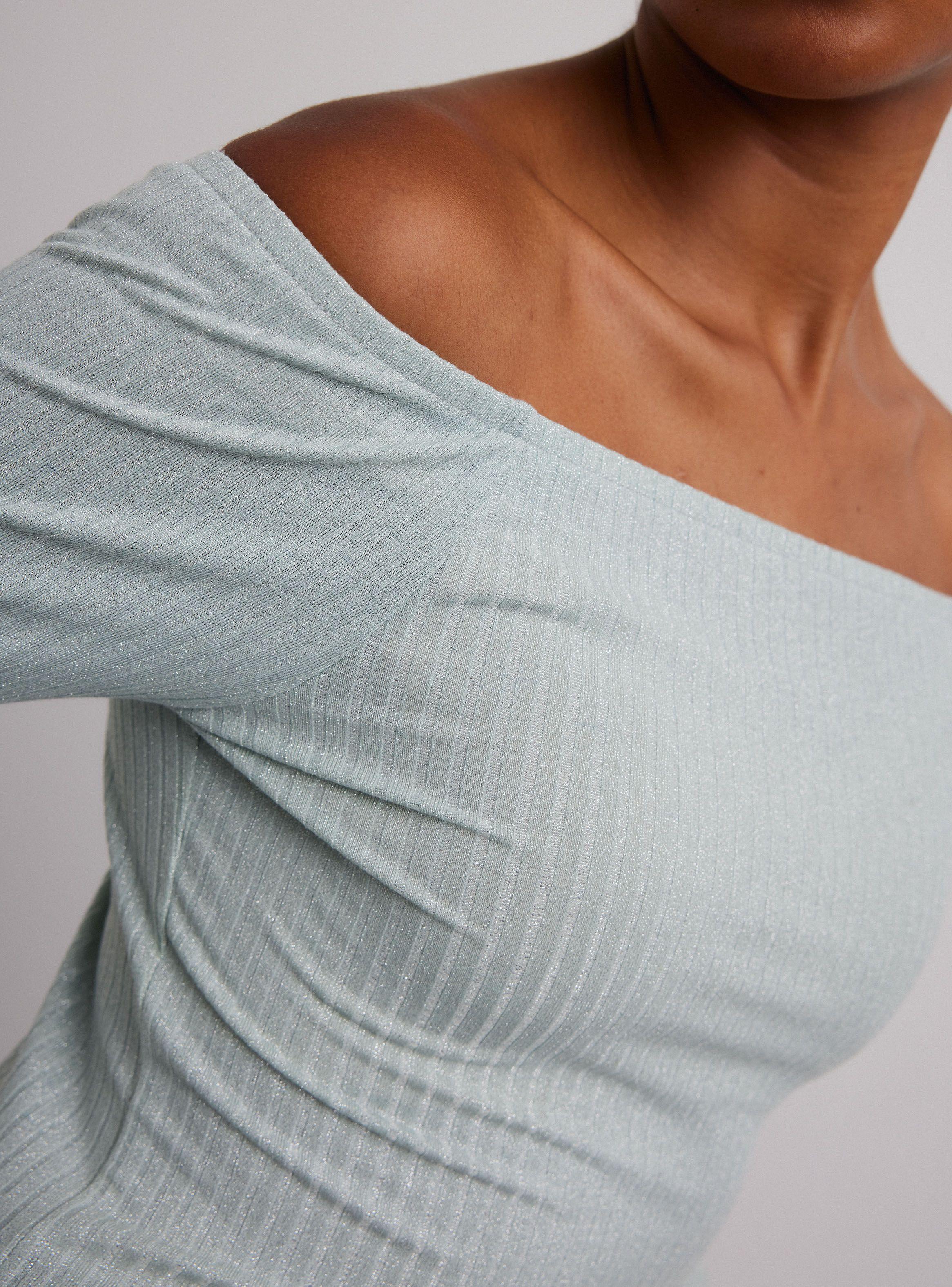 Polera Efecto Lurex Off Shoulder-2