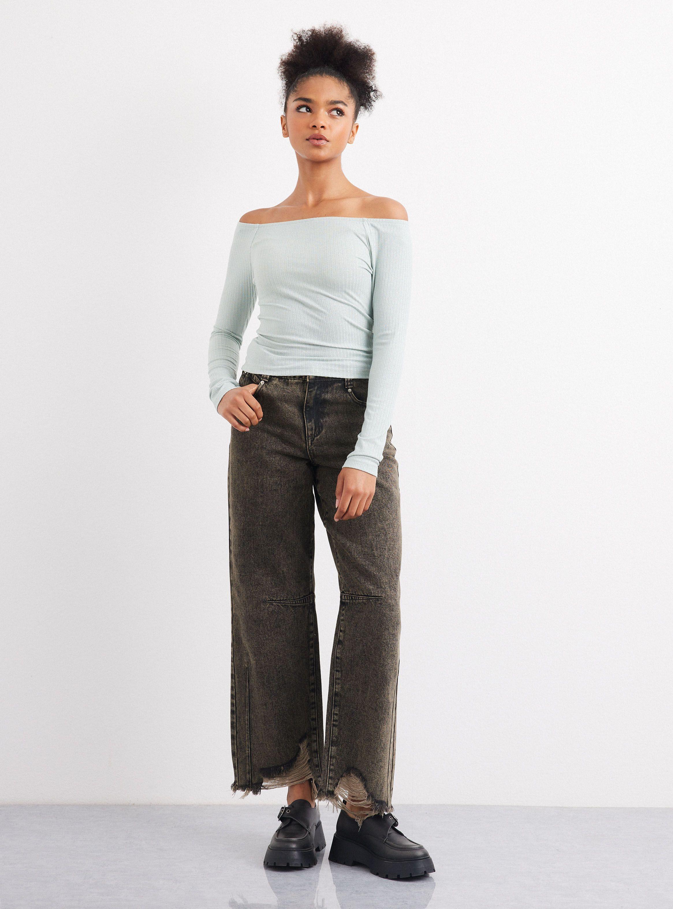 Polera Efecto Lurex Off Shoulder-4