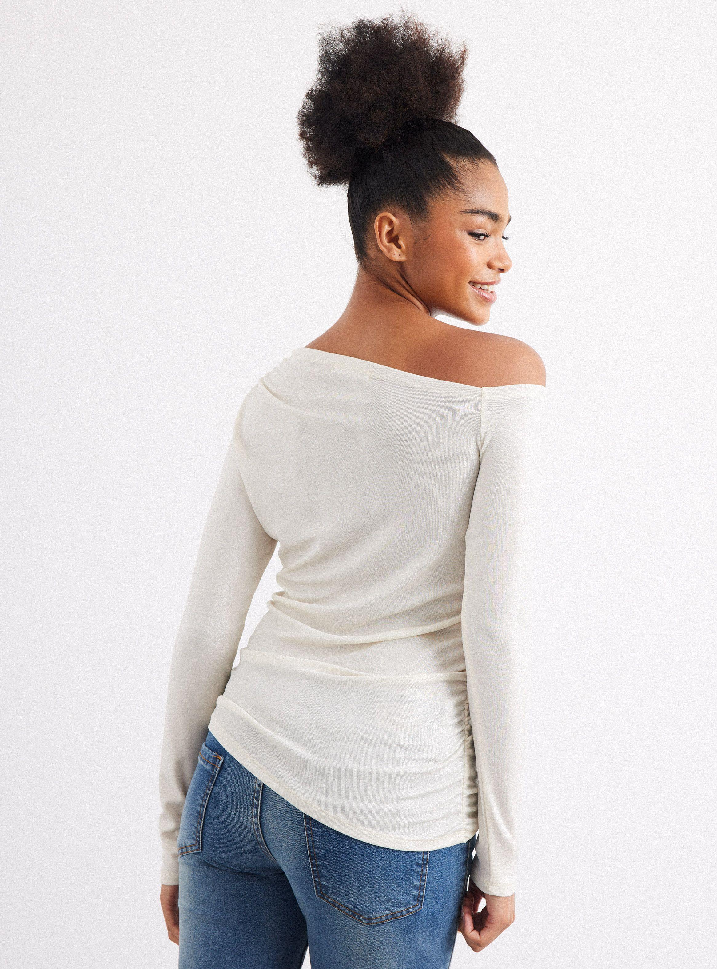 Polera Cuello Asimétrico Efecto Lurex-1
