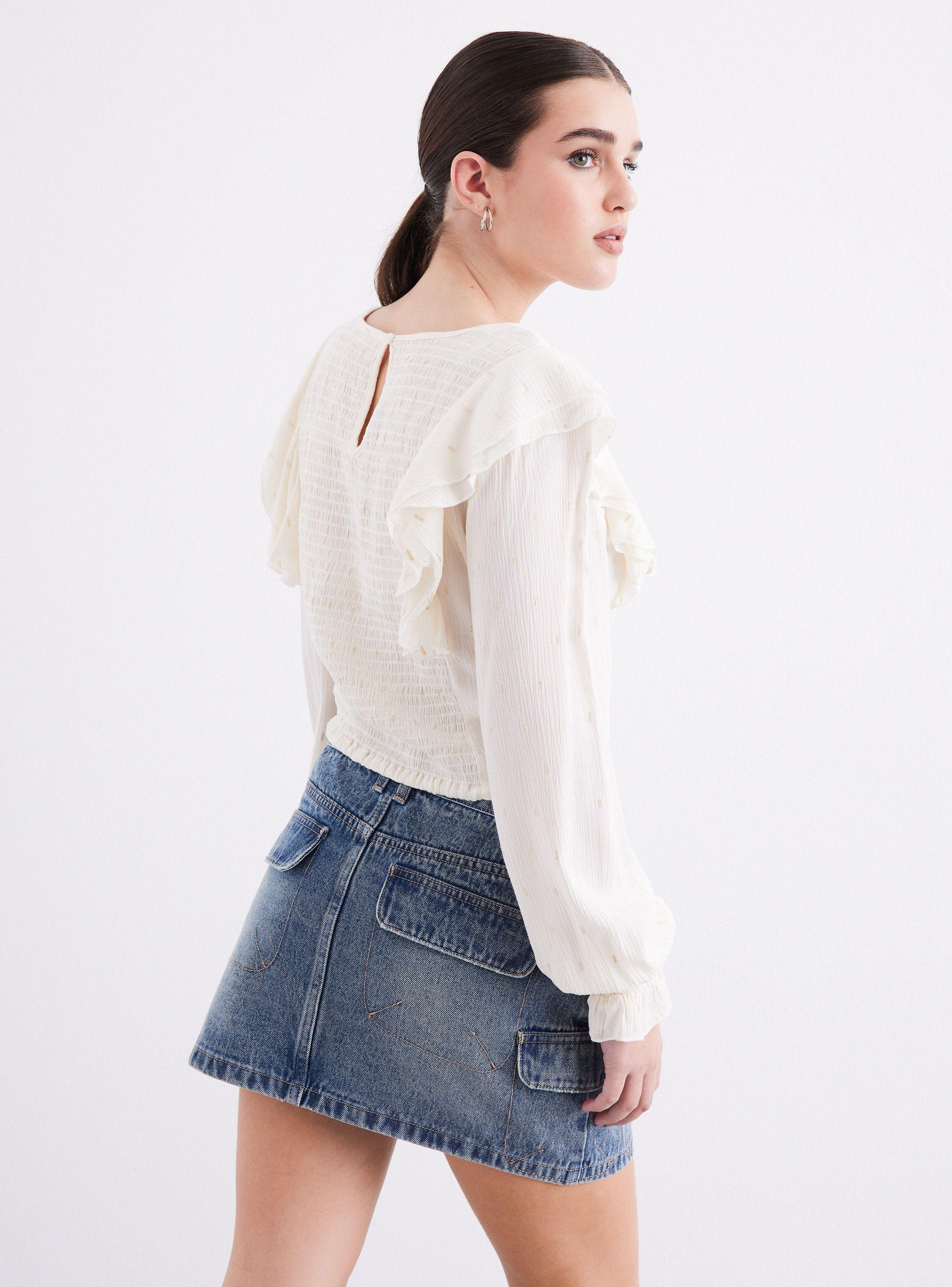 Blusa Panal Manga Abullonada-1