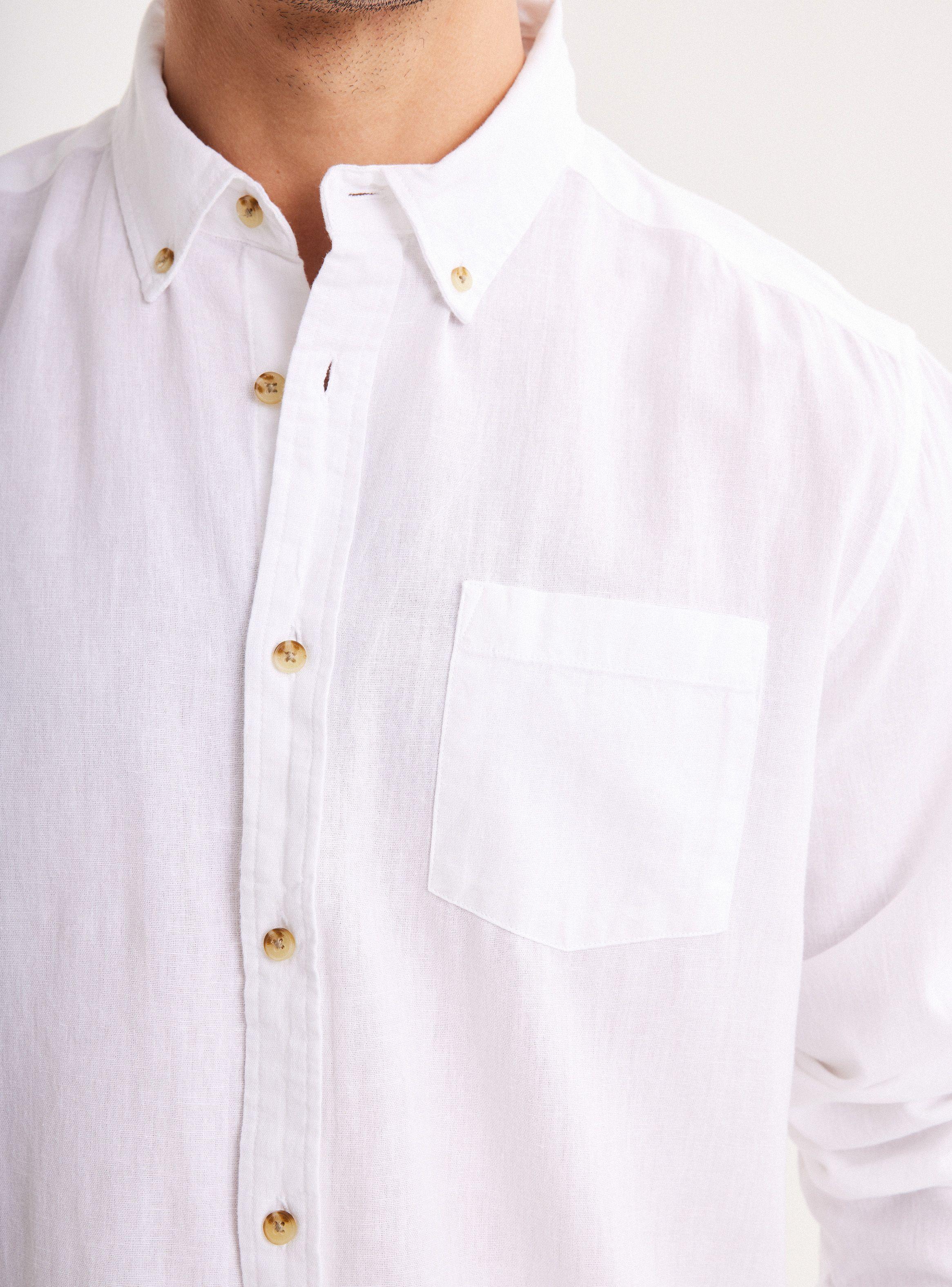 Camisa de Vestir Manga Larga Lino Algodón-3