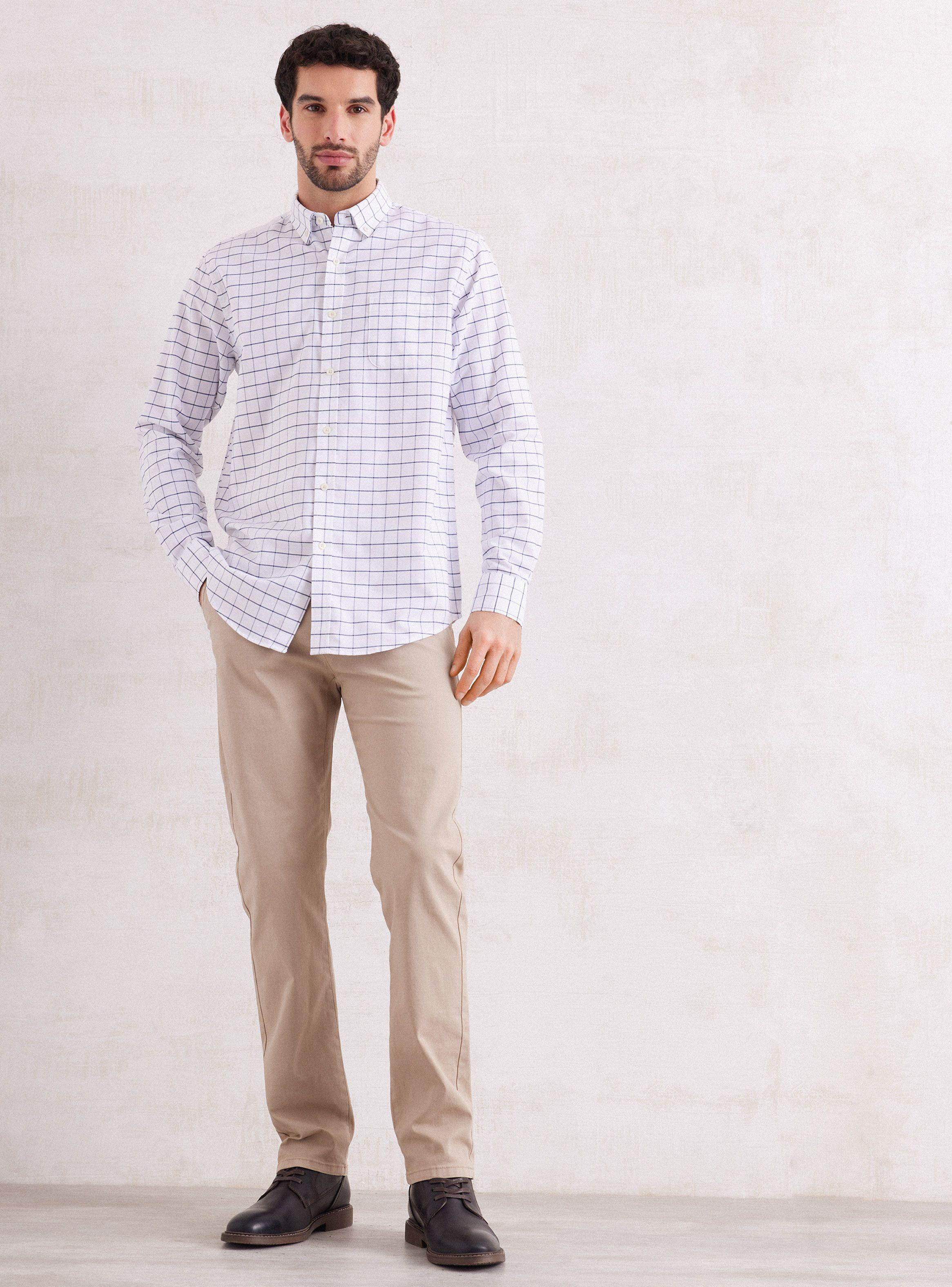 Camisa de Vestir Manga Larga Cuadro Medio de Greenfield