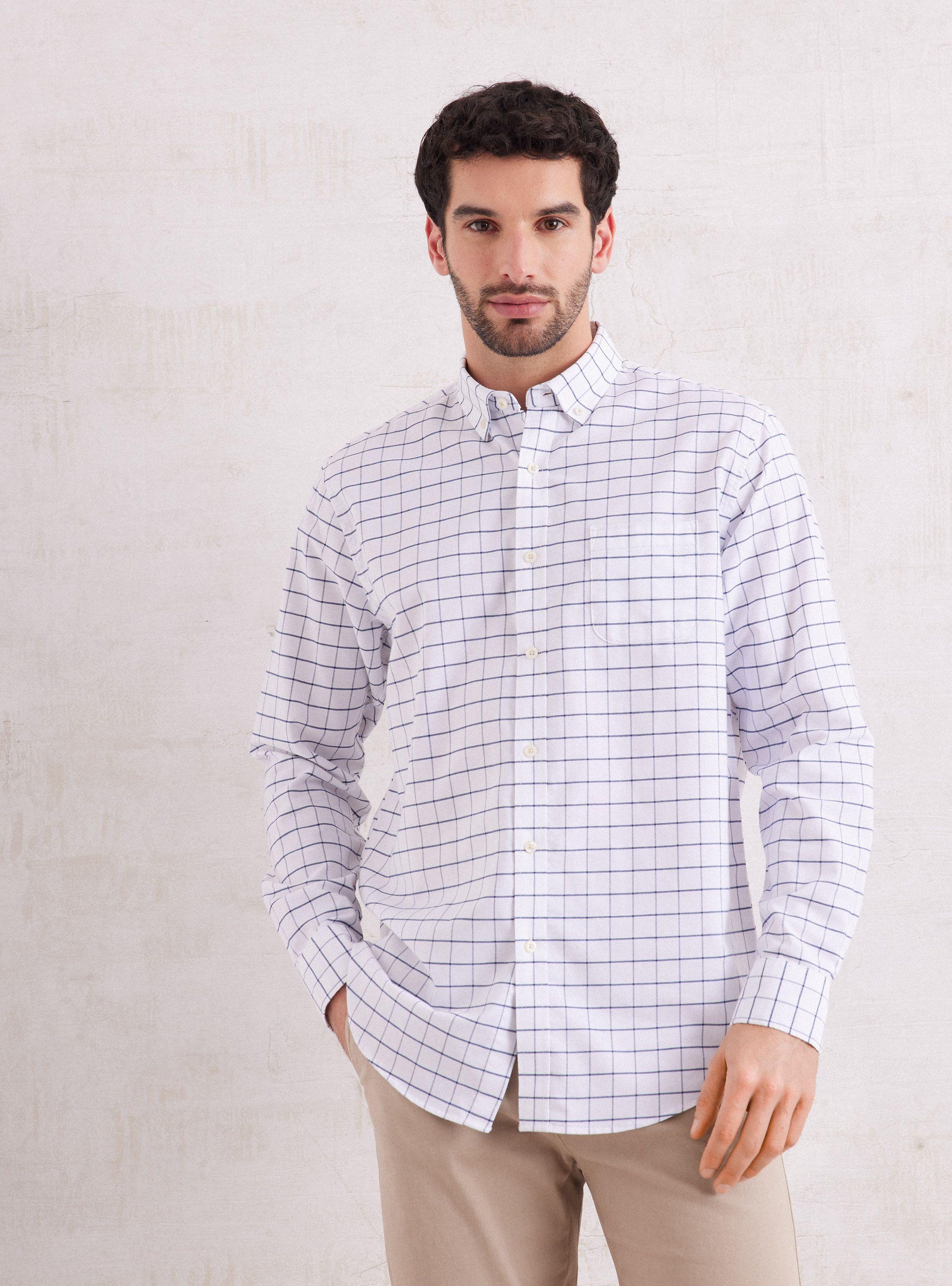Camisa de Vestir Manga Larga Cuadro Medio de Greenfield