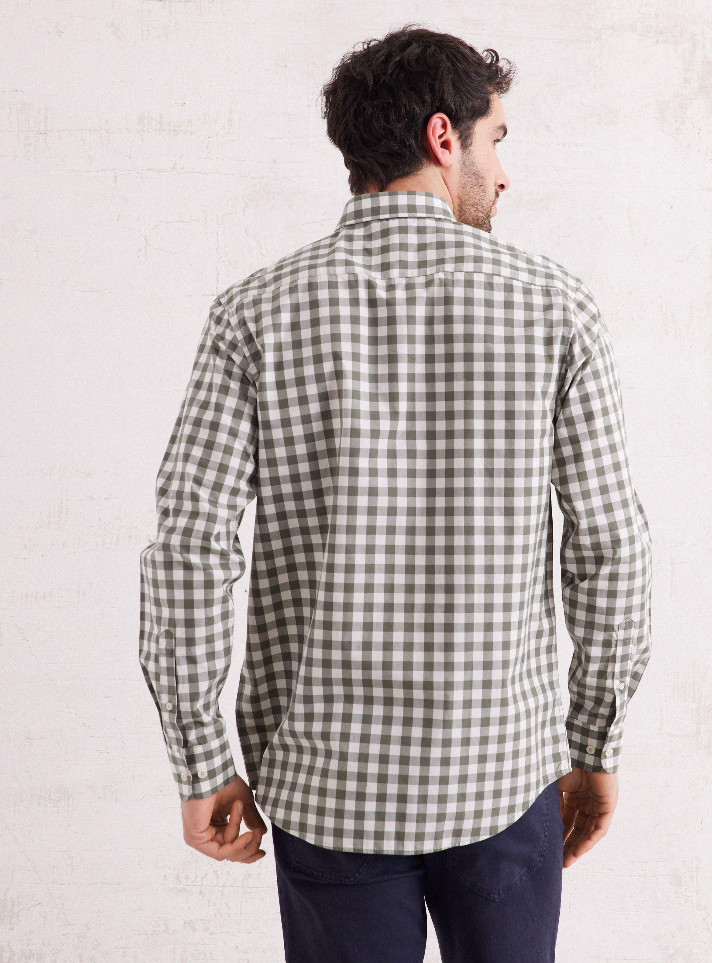 Camisa de Vestir Manga Larga Cuadro Mantel-1