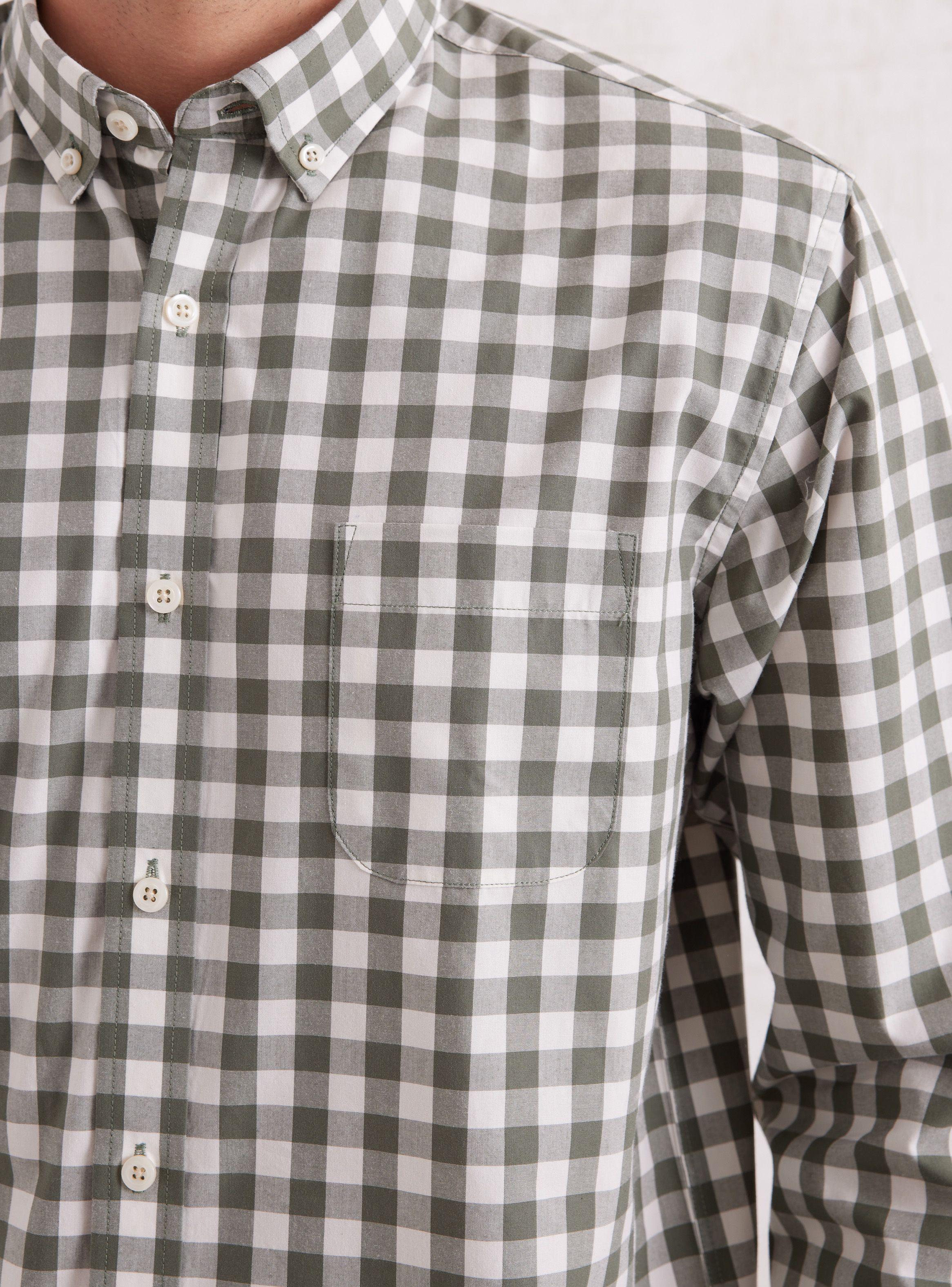 Camisa de Vestir Manga Larga Cuadro Mantel-3