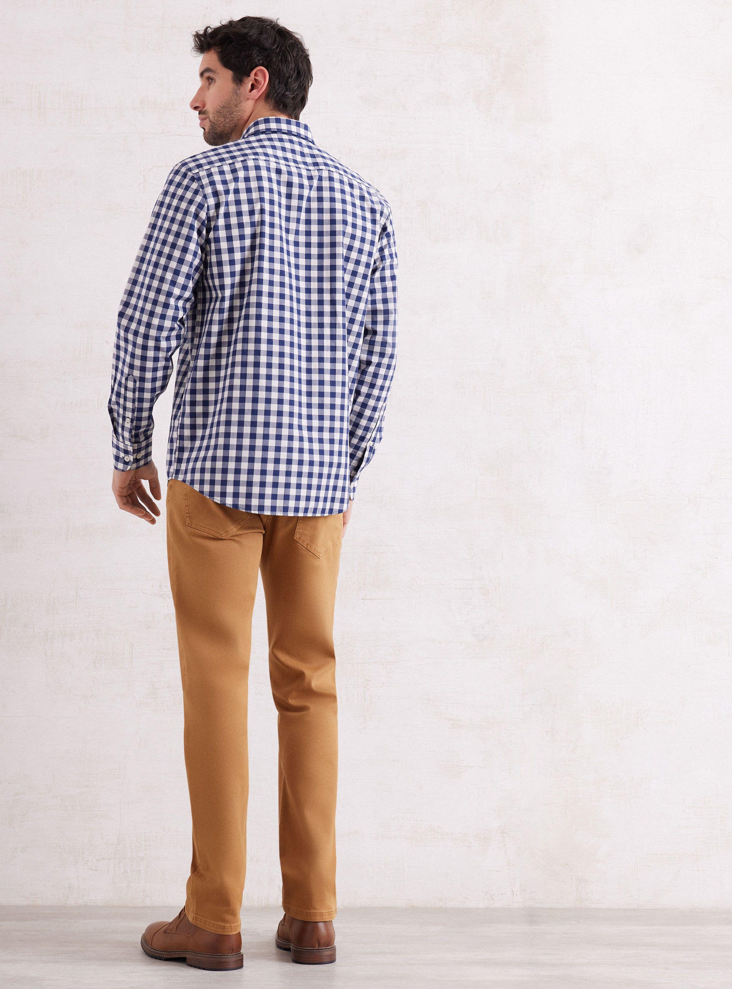 Camisa de Vestir Manga Larga Cuadro Mantel de Greenfield