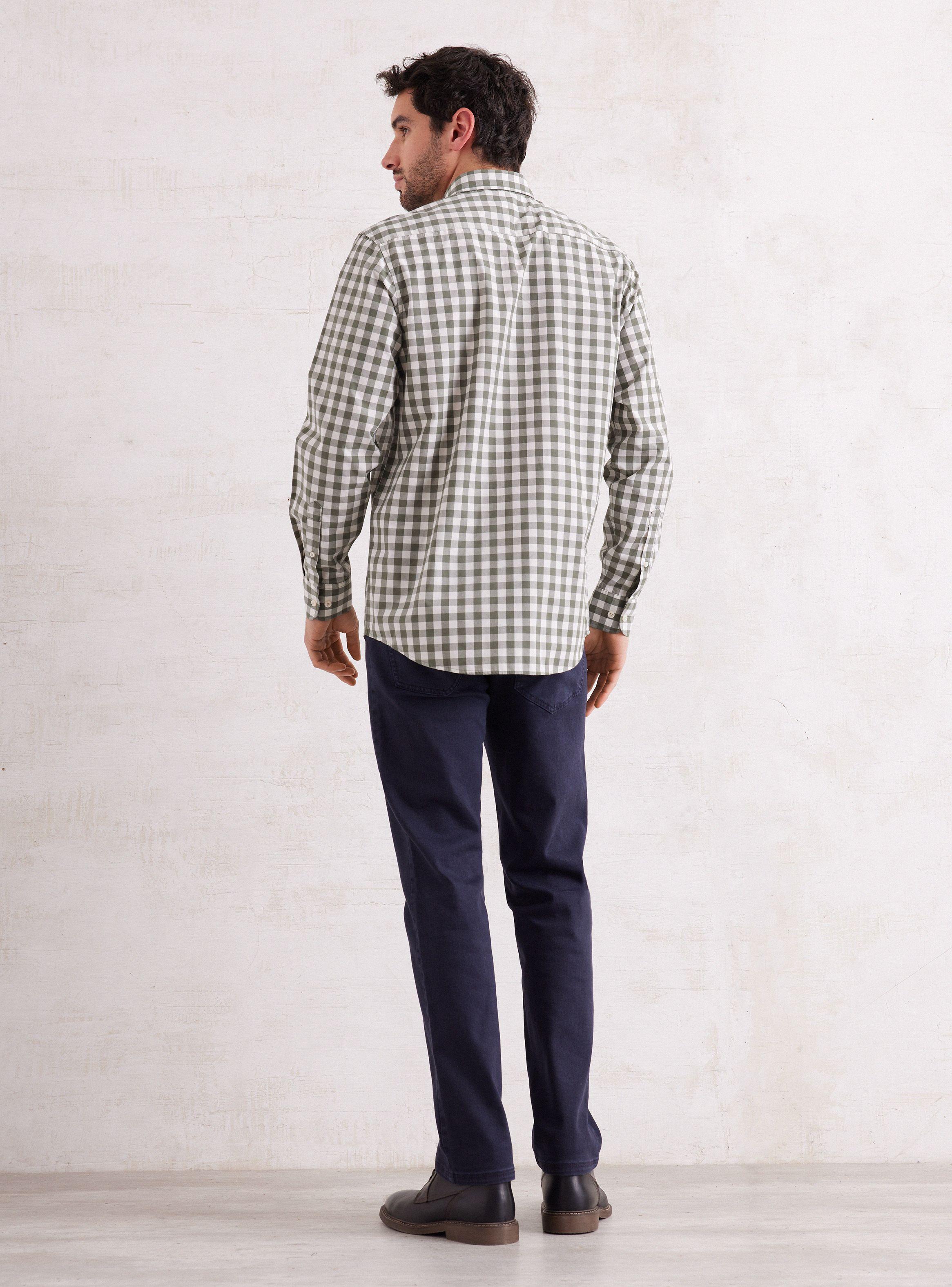 Camisa de Vestir Manga Larga Cuadro Mantel-5