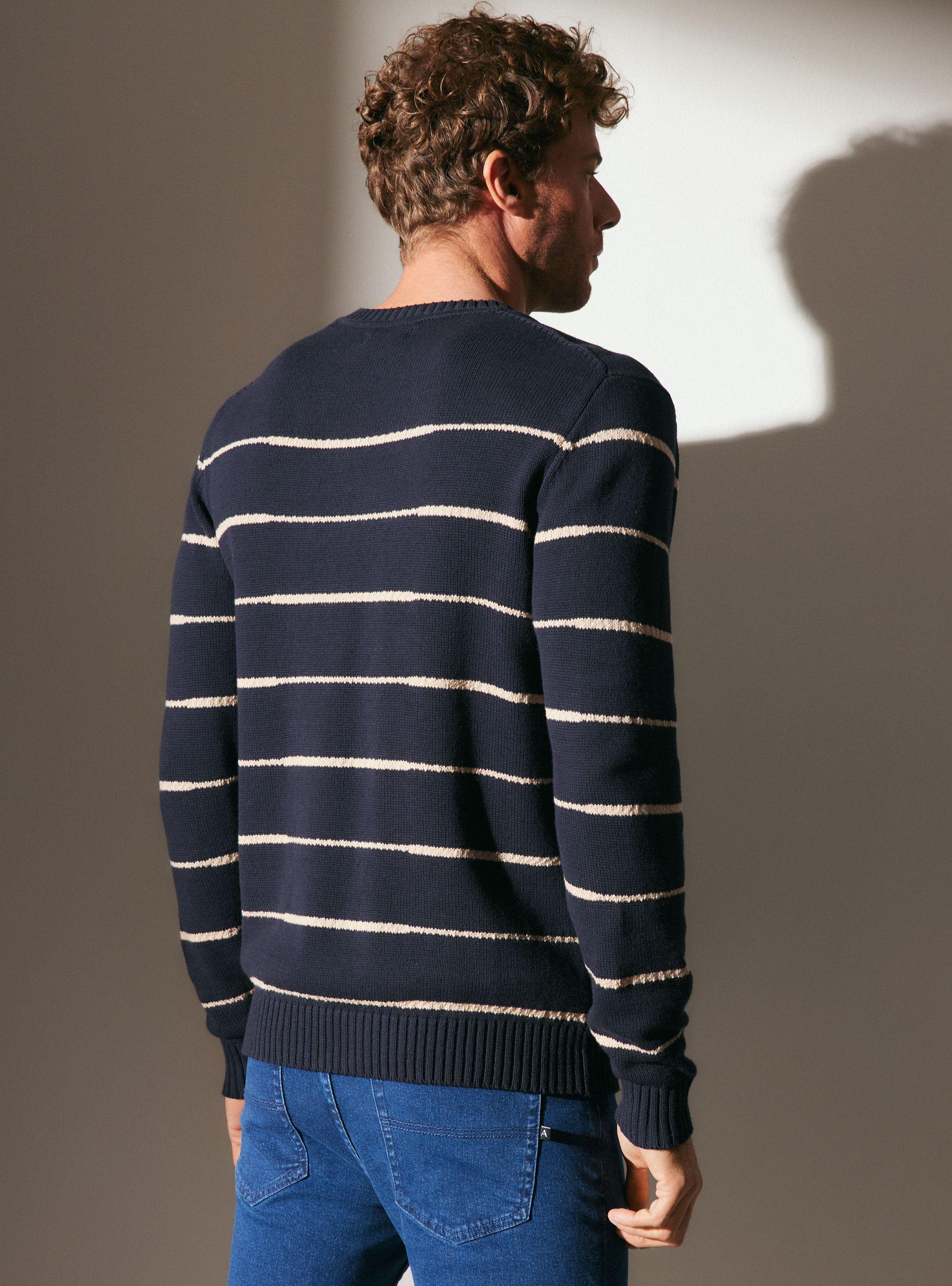 Sweater R-Neck Rayado Manga Larga-1