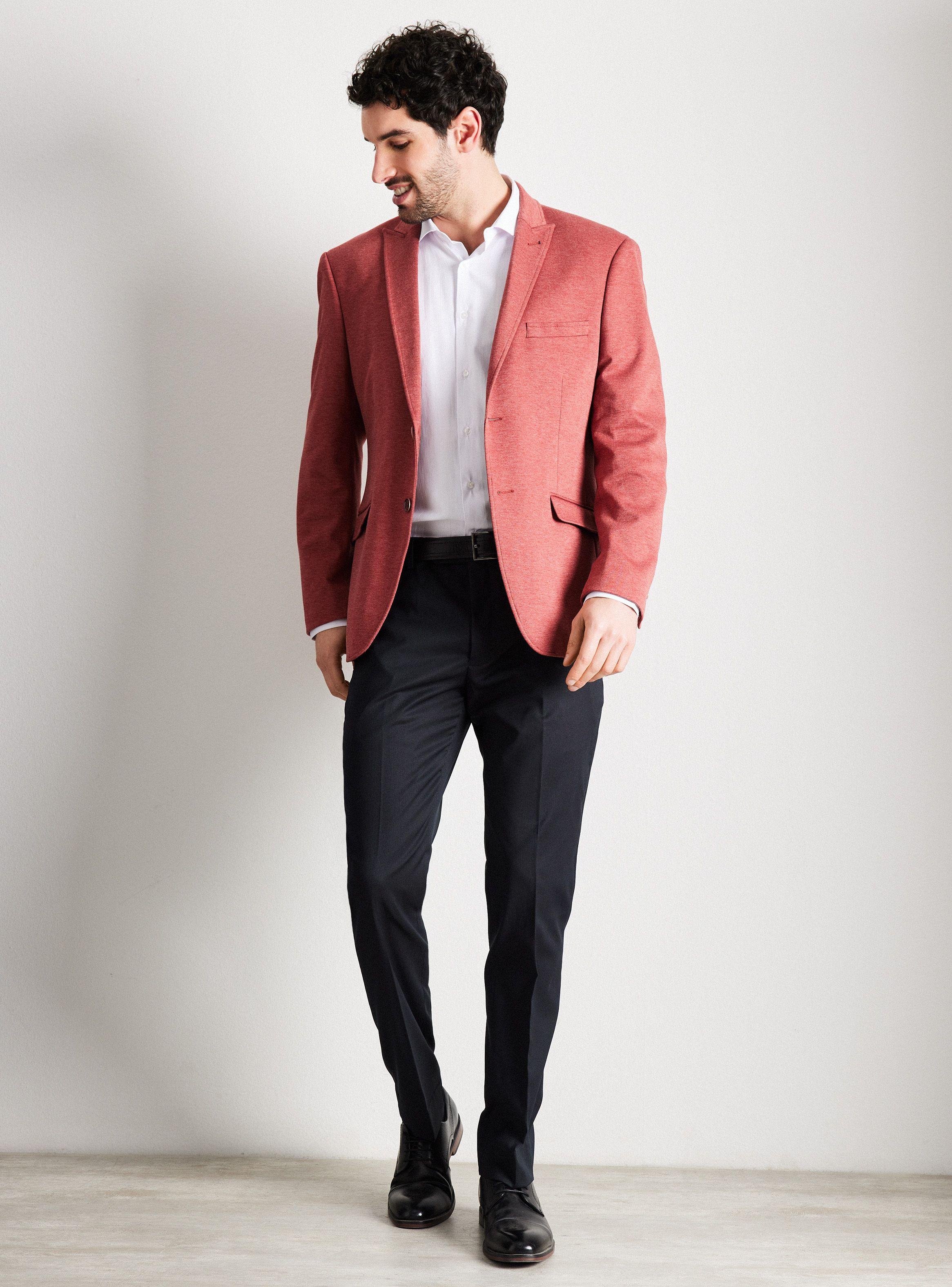 Vestón Recto Slim Fit Tela Knit Texturado-4