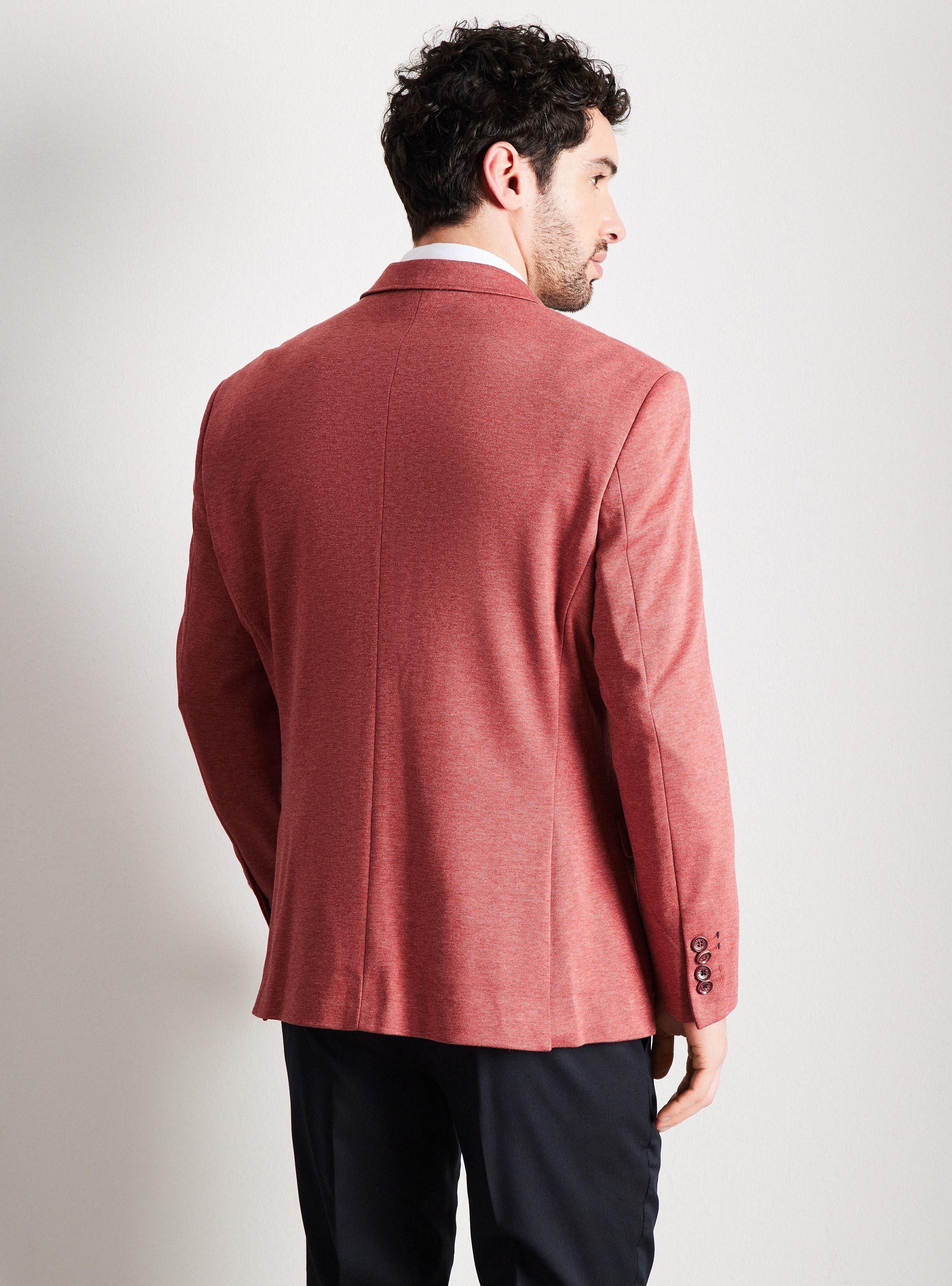 Vestón Recto Slim Fit Tela Knit Texturado-1