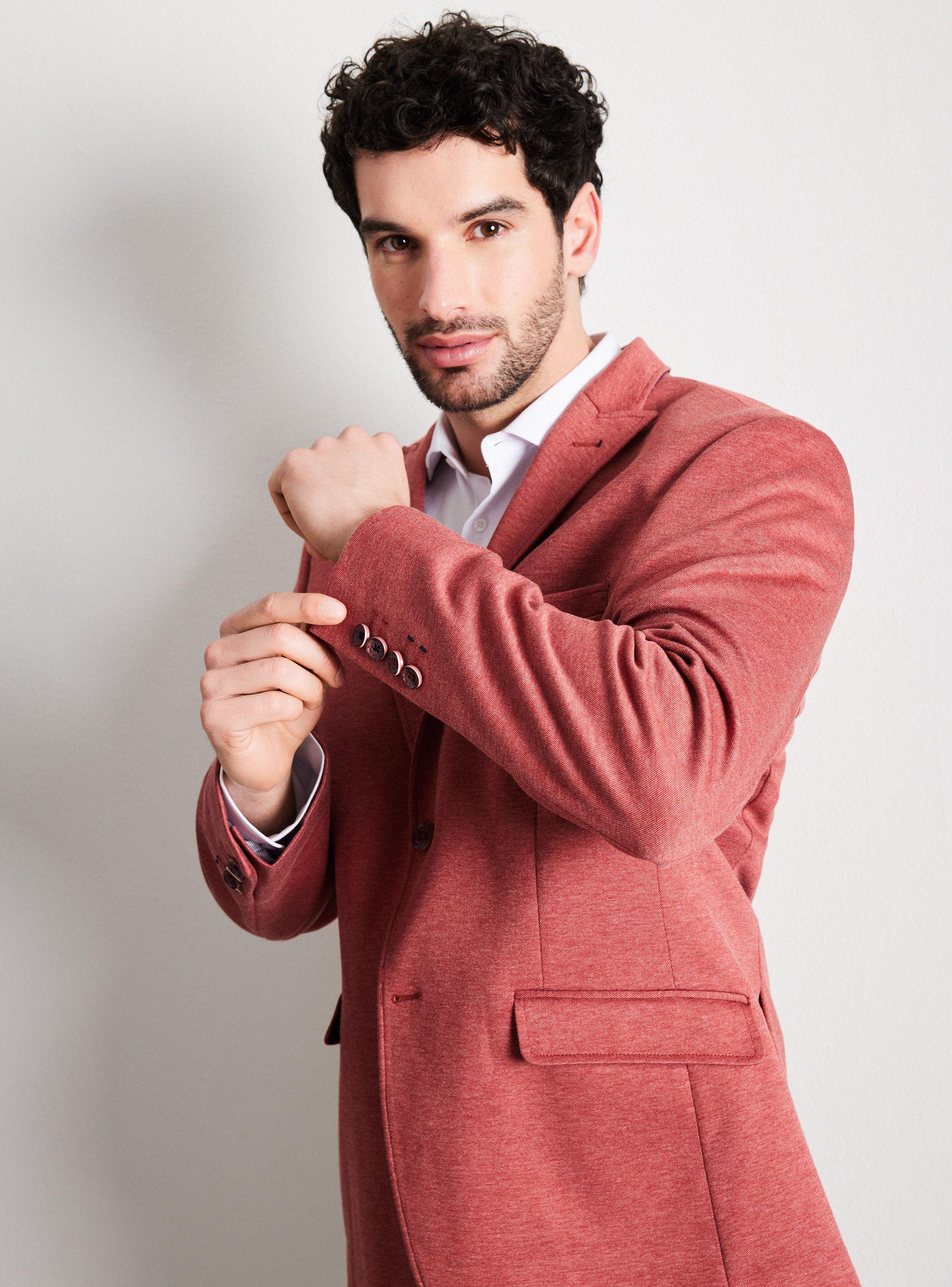 Vestón Recto Slim Fit Tela Knit Texturado-2