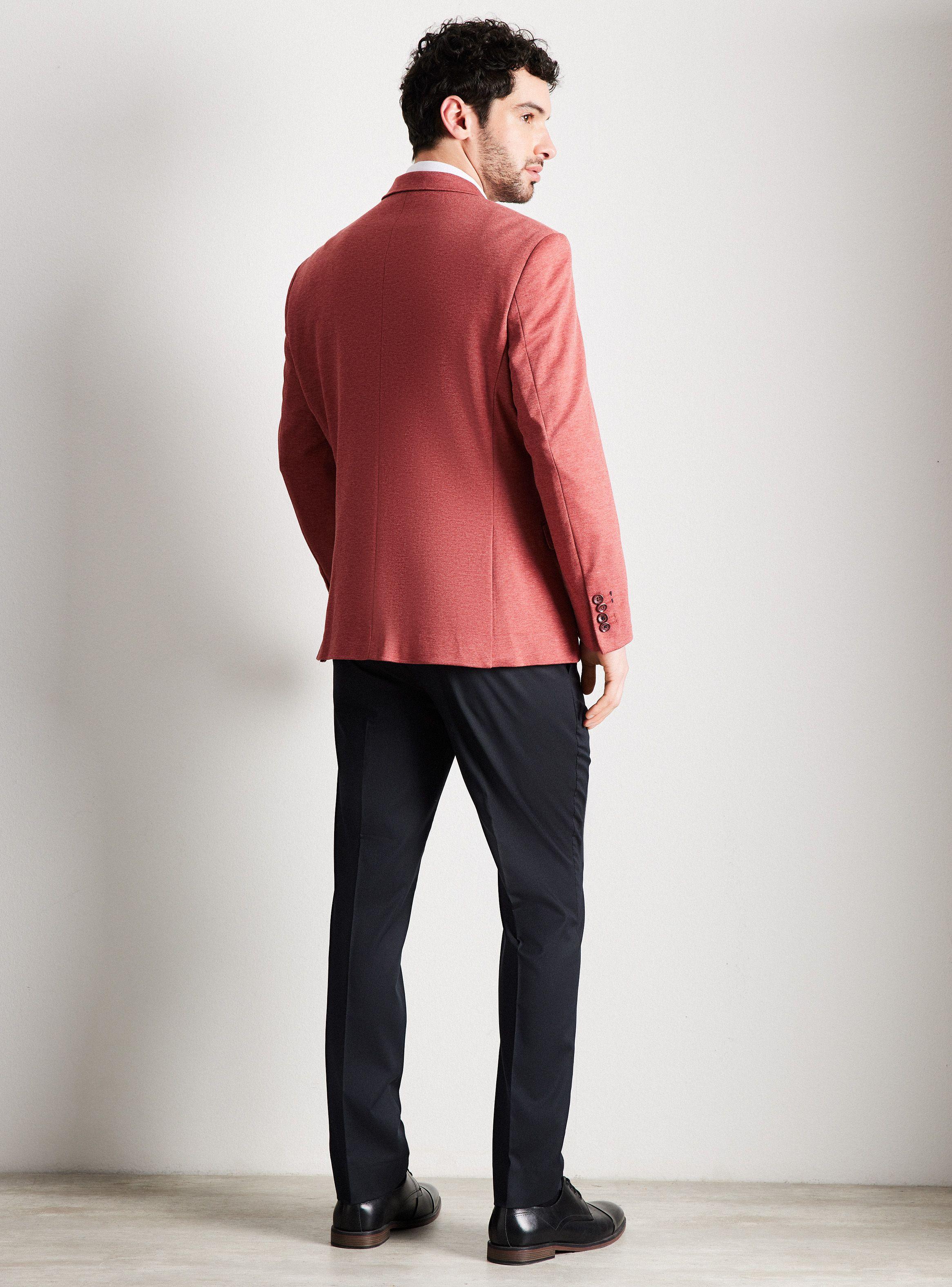 Vestón Recto Slim Fit Tela Knit Texturado-5