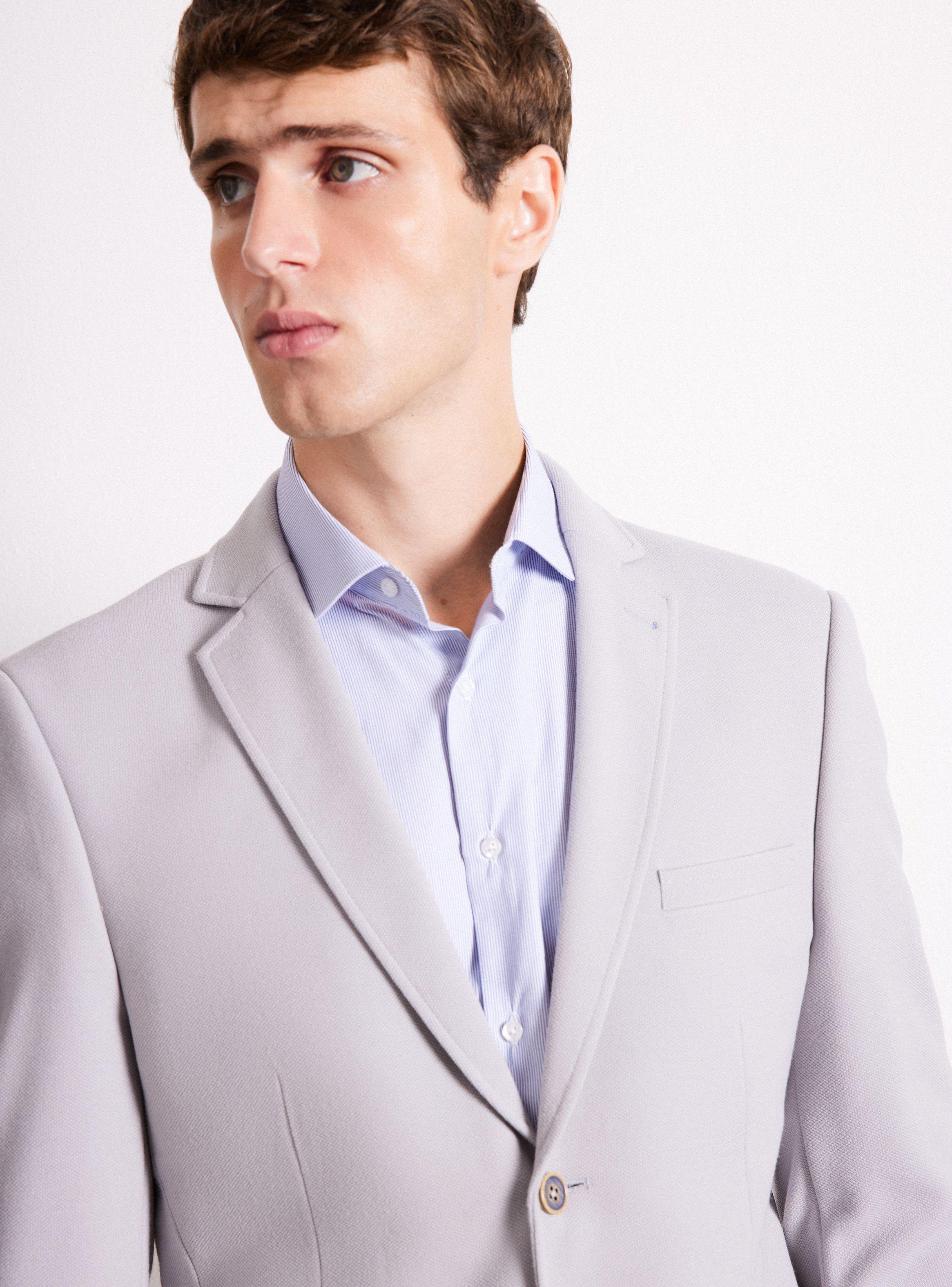 Vestón Recto Slim Fit Tela Knit Textura-2