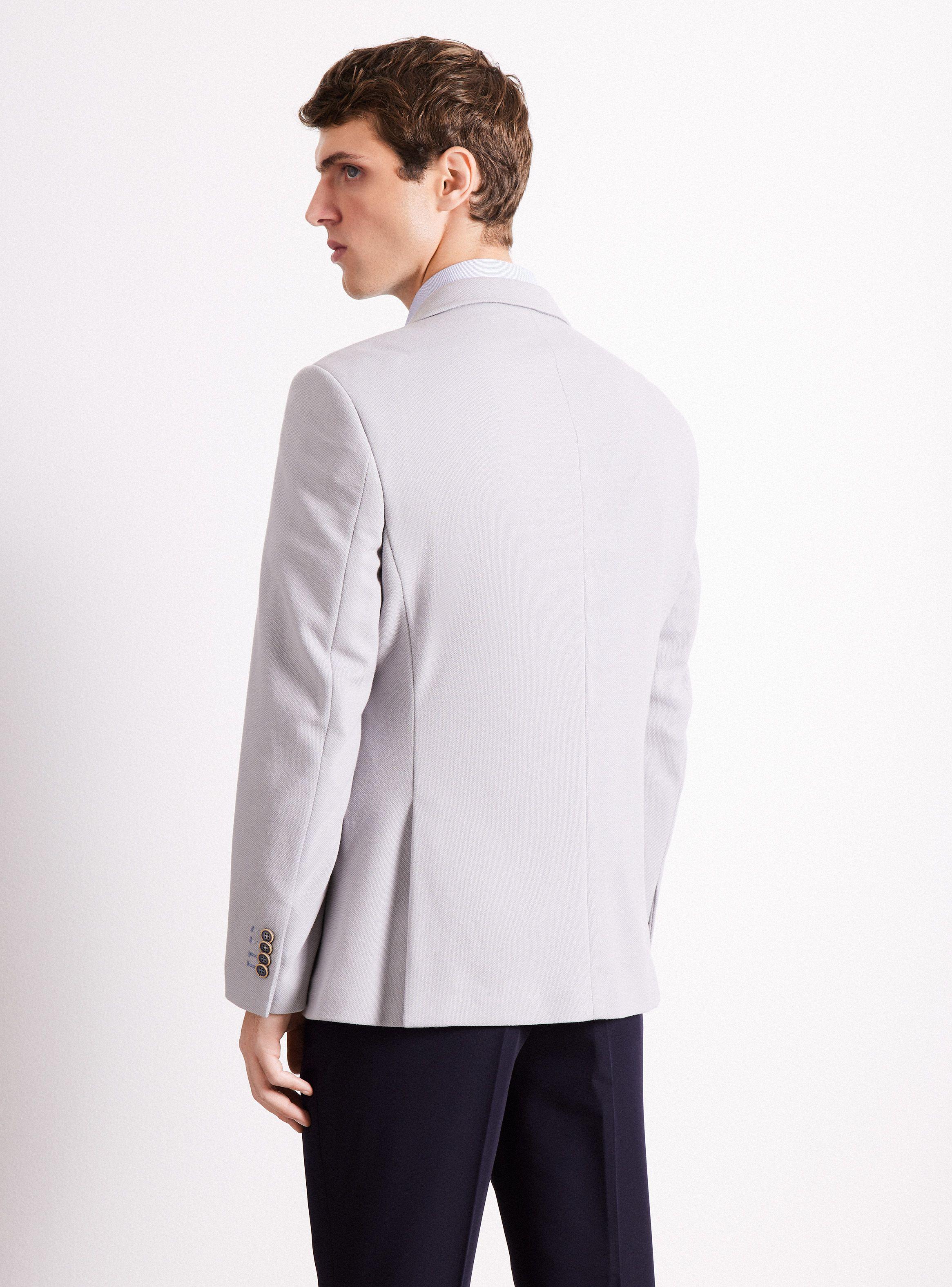 Vestón Recto Slim Fit Tela Knit Textura-1