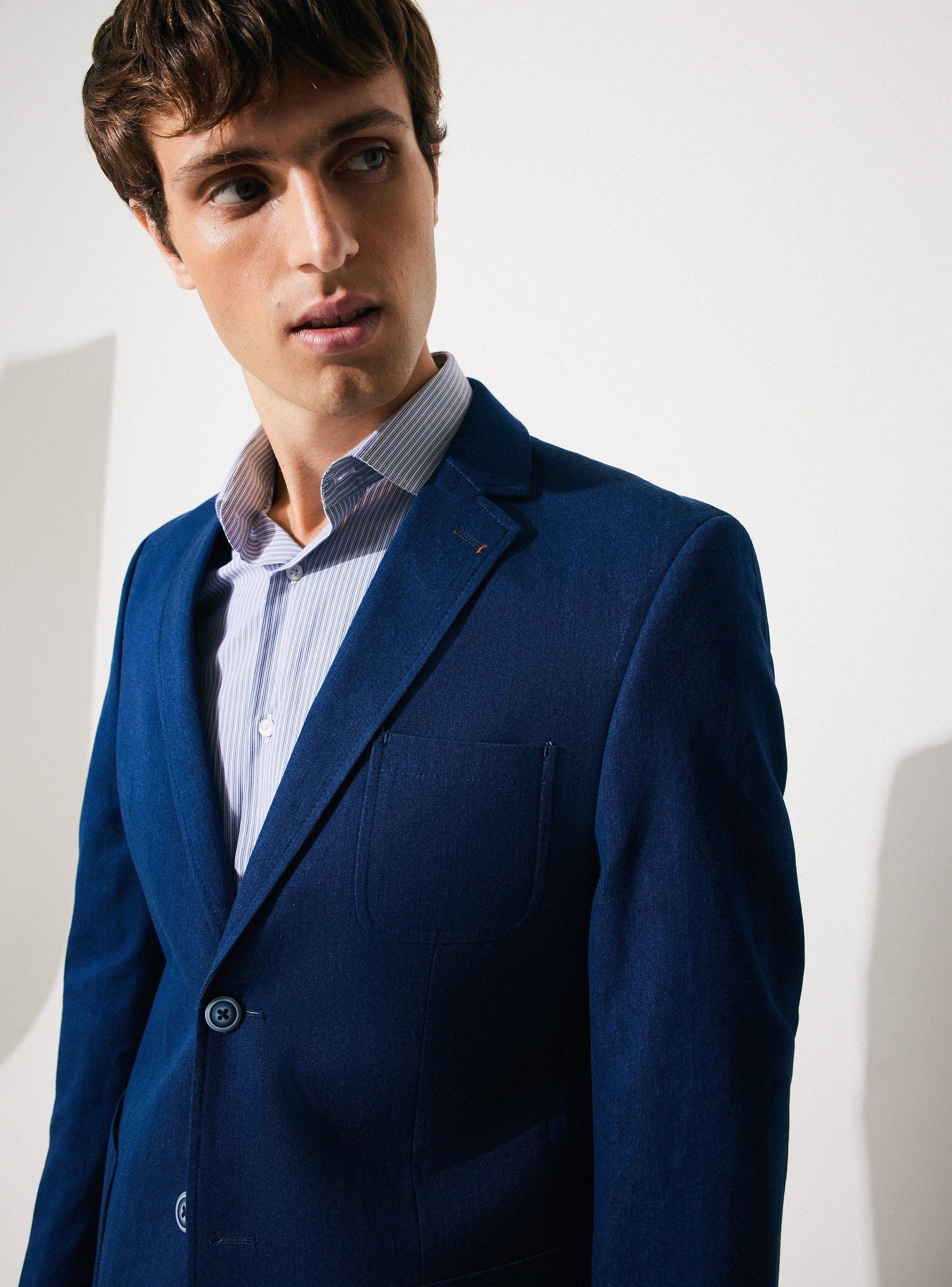 Blazer Vestón Recto Liso Slim Fit de Alaniz