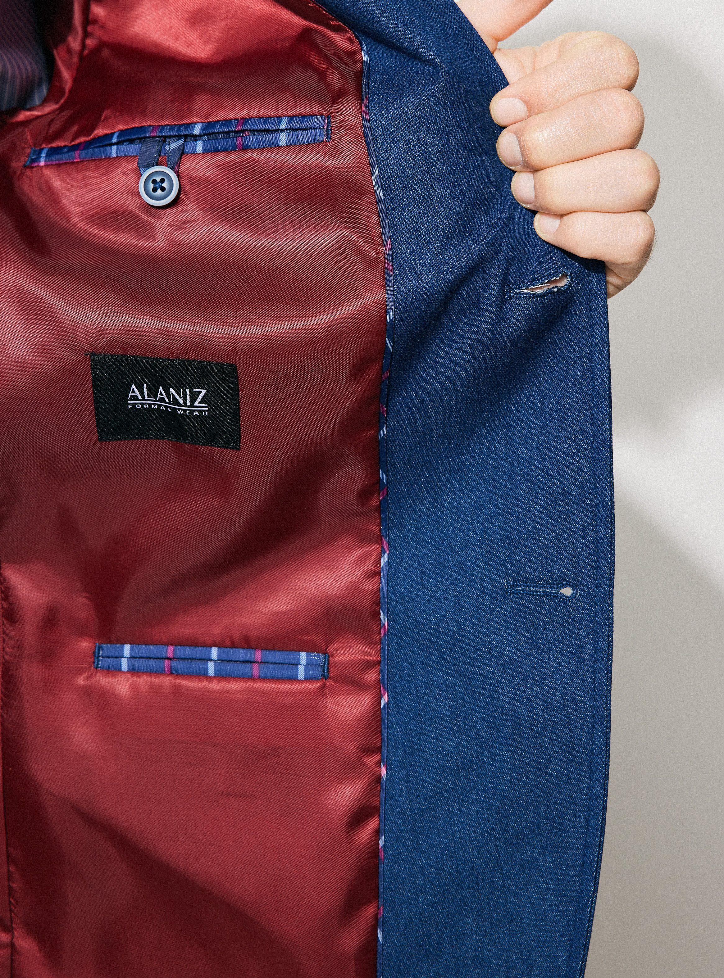 Blazer Vestón Recto Liso Slim Fit de Alaniz
