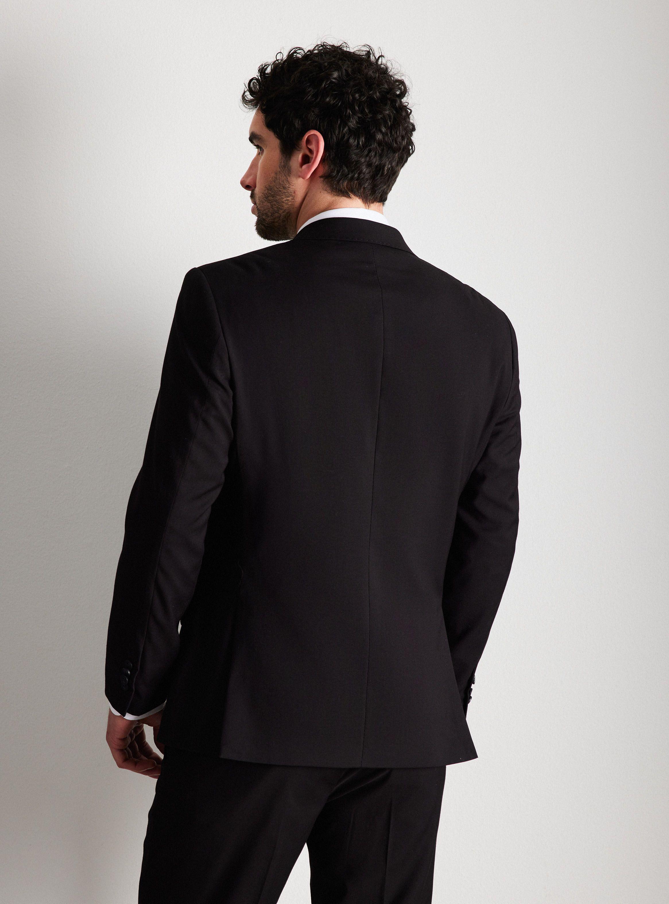 Traje Recto Slim Fit Negro Elastano-1