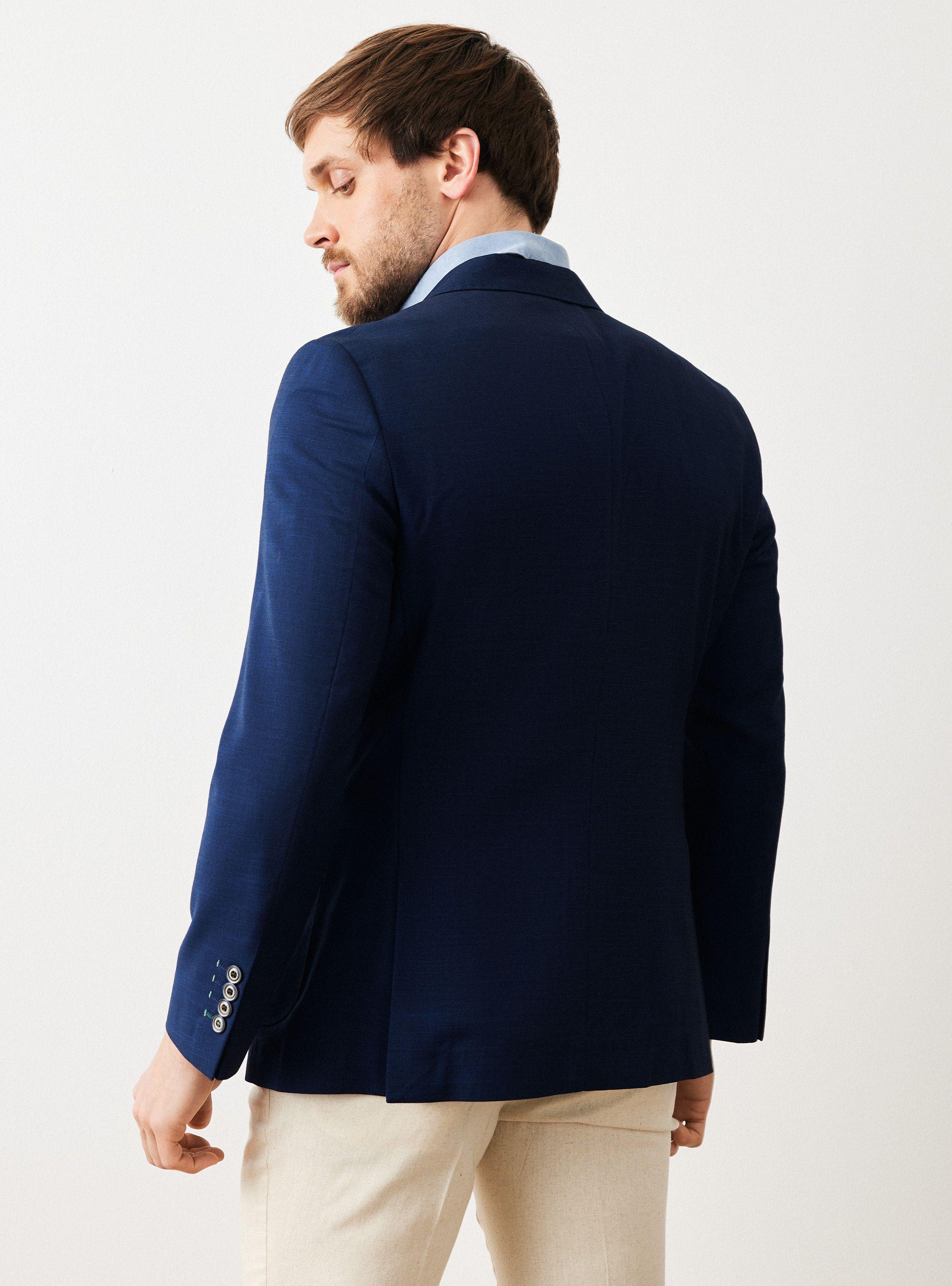 Vestón Recto Slim Fit Azul Marino-1