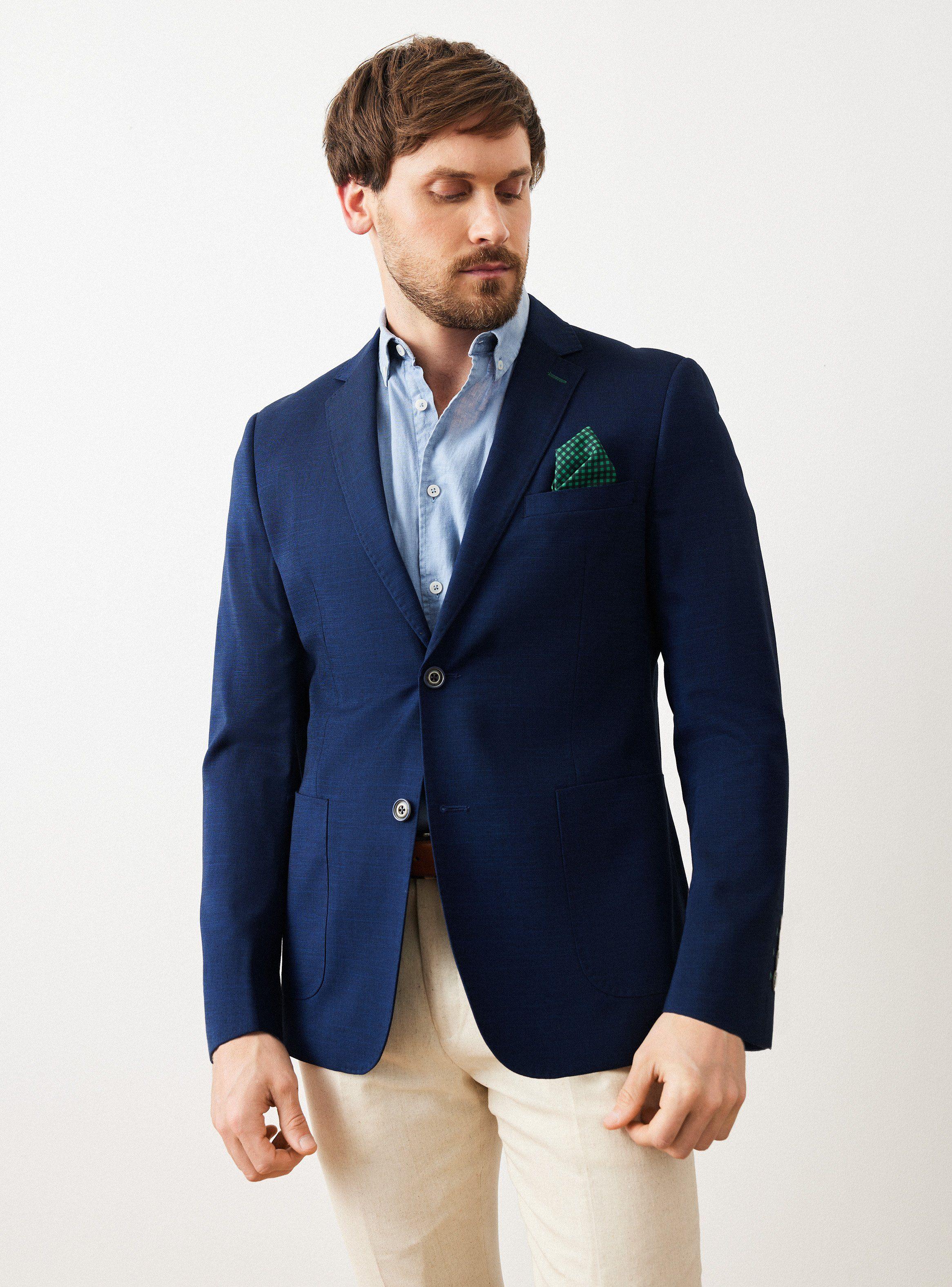 Vestón Recto Slim Fit Azul Marino-0