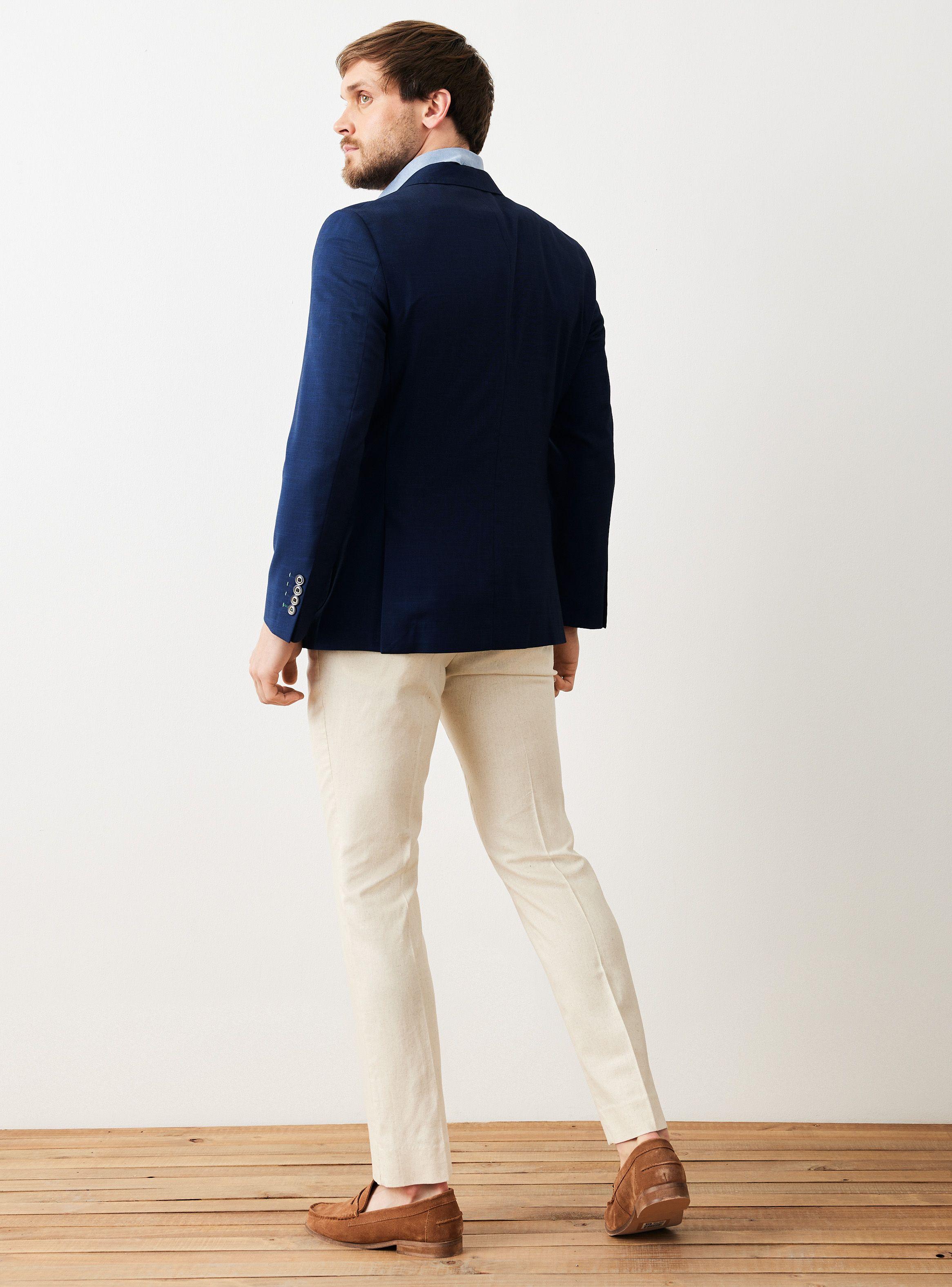 Vestón Recto Slim Fit Azul Marino-5