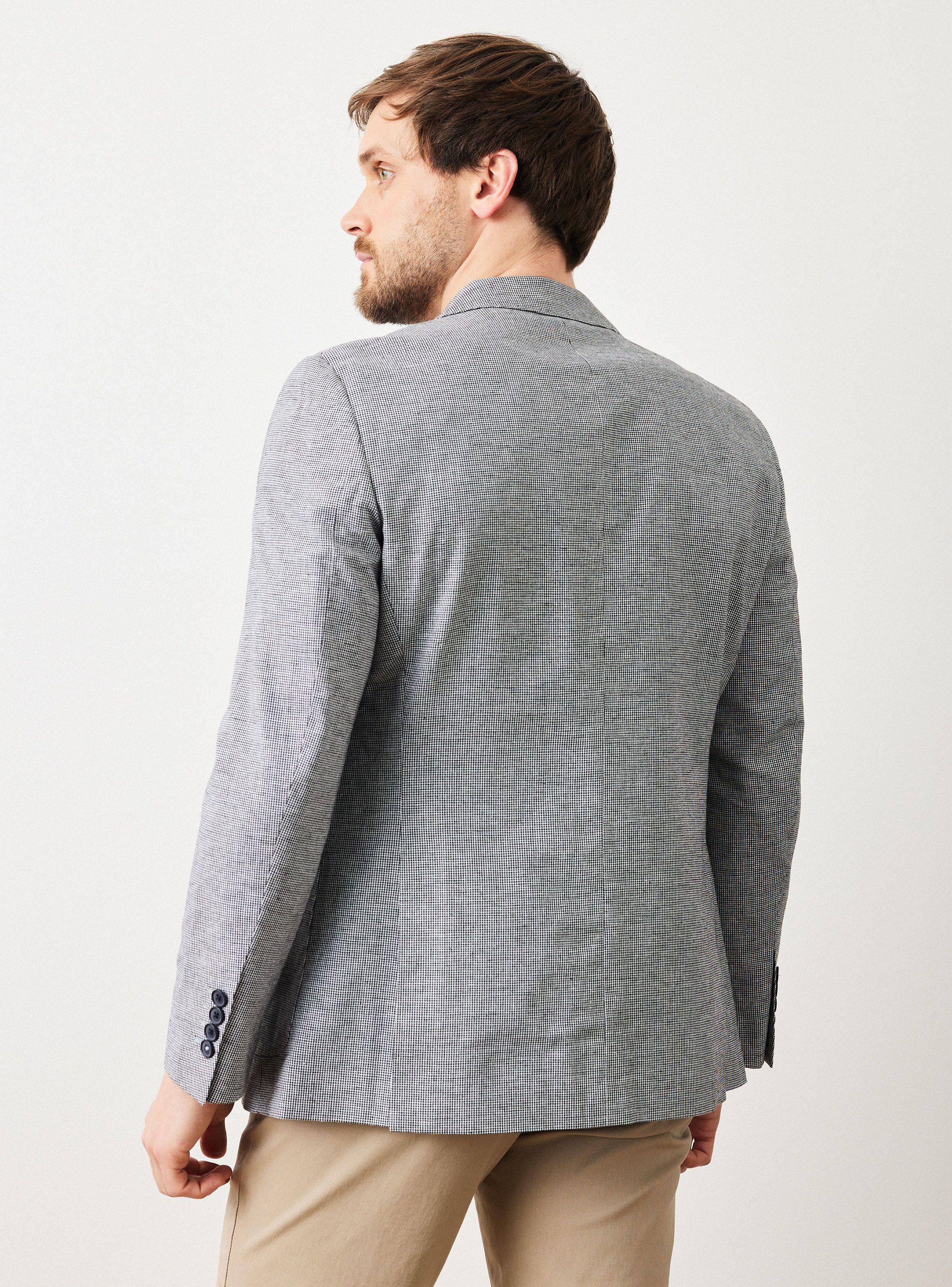 Vestón Recto Slim Fit Tela Algodón-1