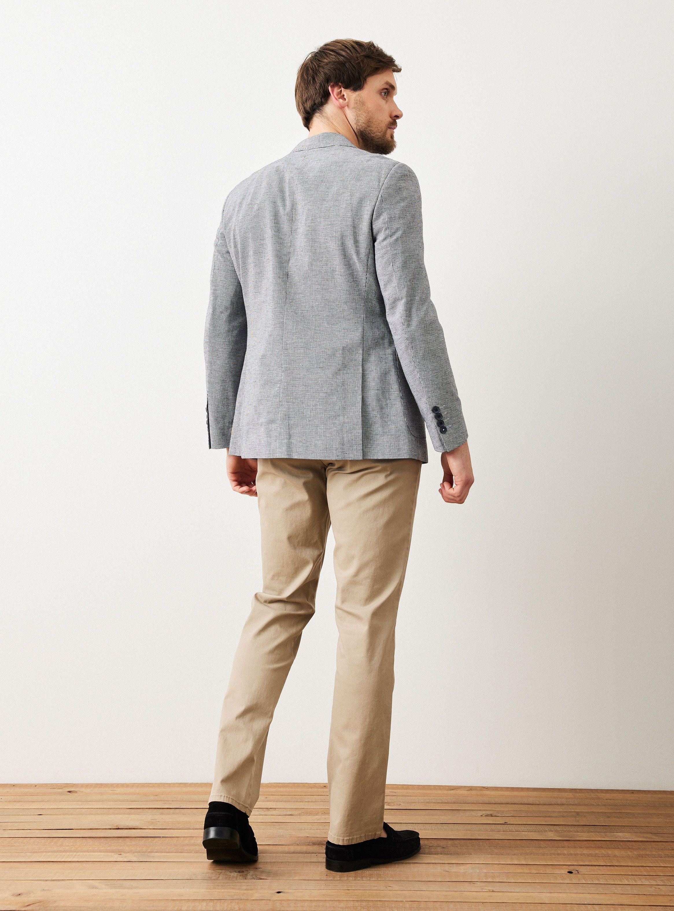 Vestón Recto Slim Fit Tela Algodón-5
