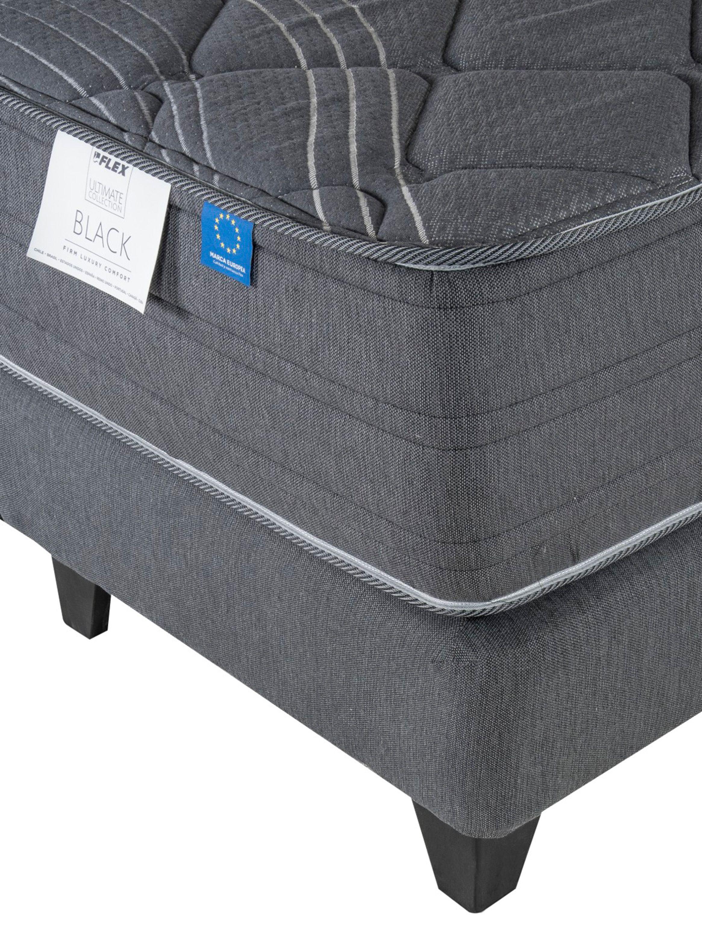Cama Europea Black king (180x200) Flex + Respaldo Royal-3