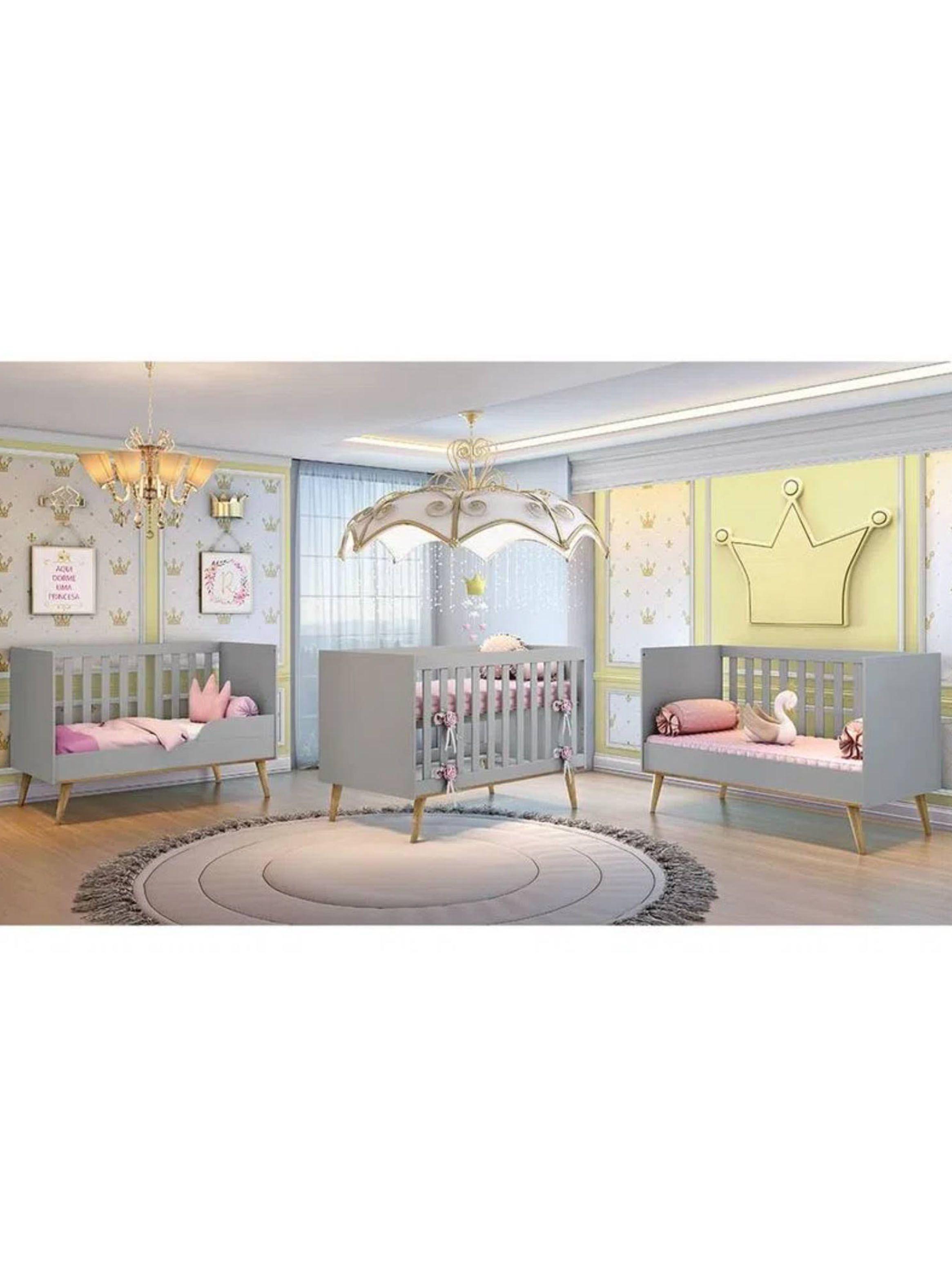 Cuna 3 Funciones Gris Miel Ludmila-3