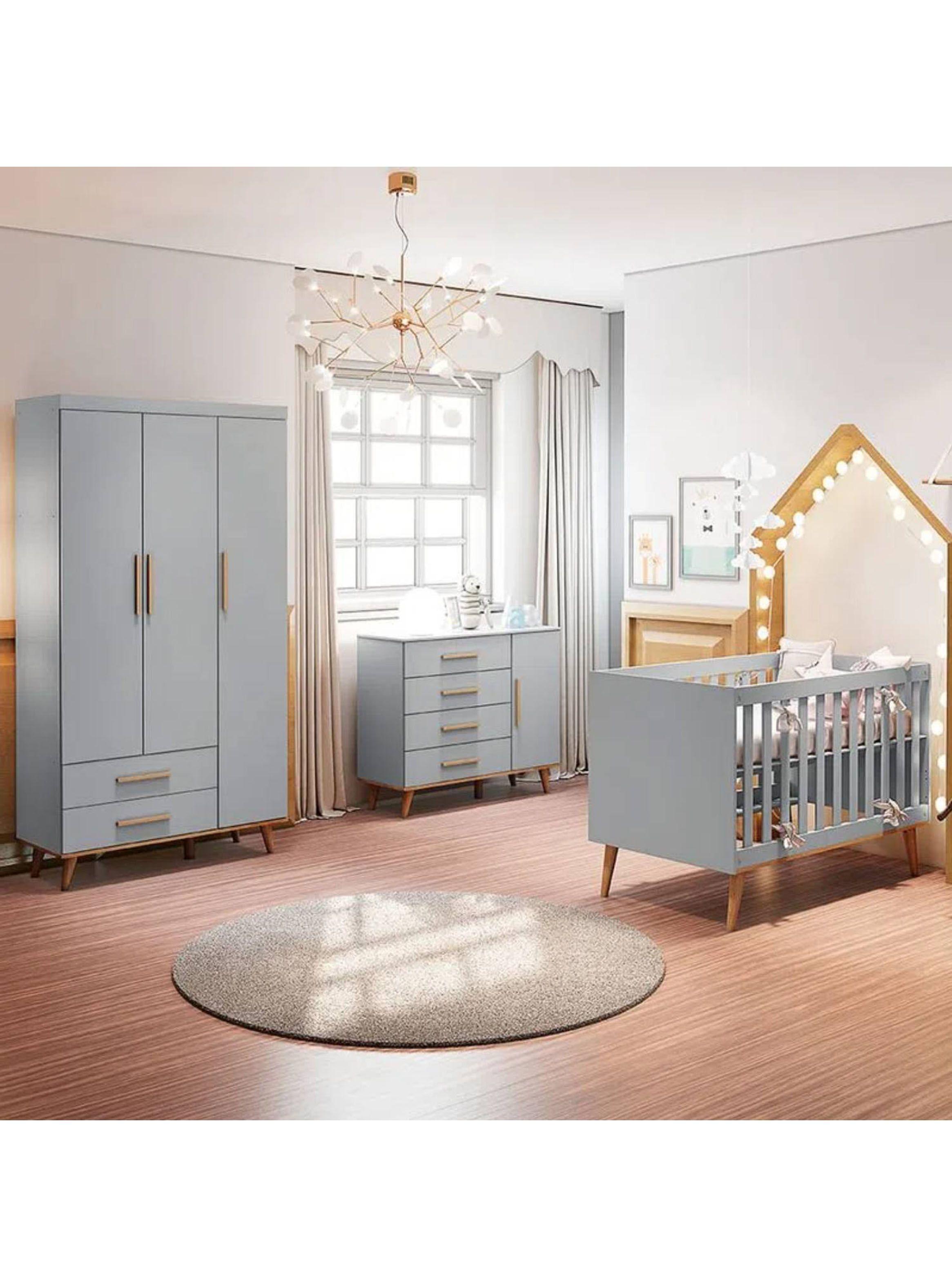 Cuna 3 Funciones Gris Miel Ludmila-4