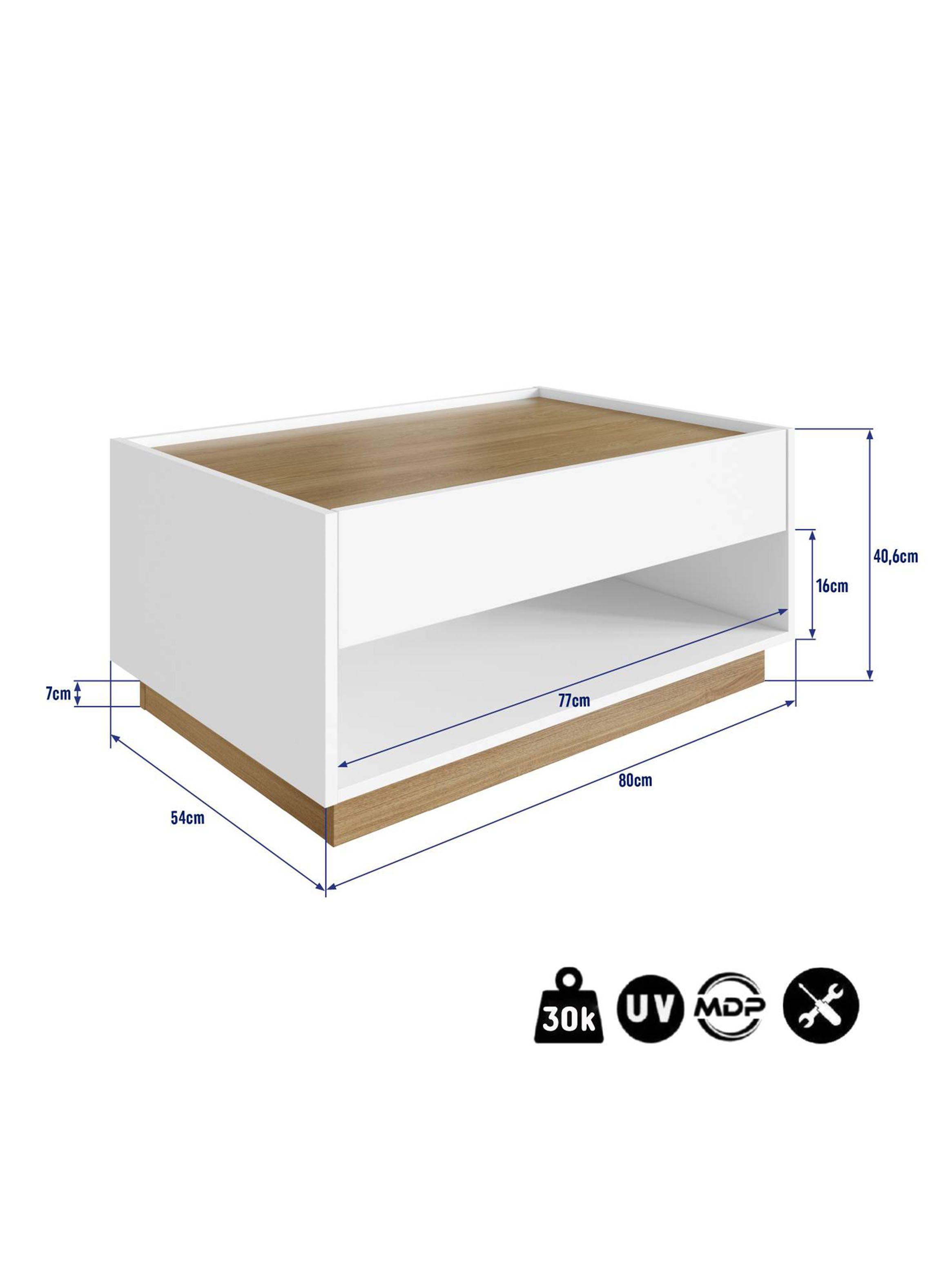 Mesa de Centro Blanco Miel Bari-1