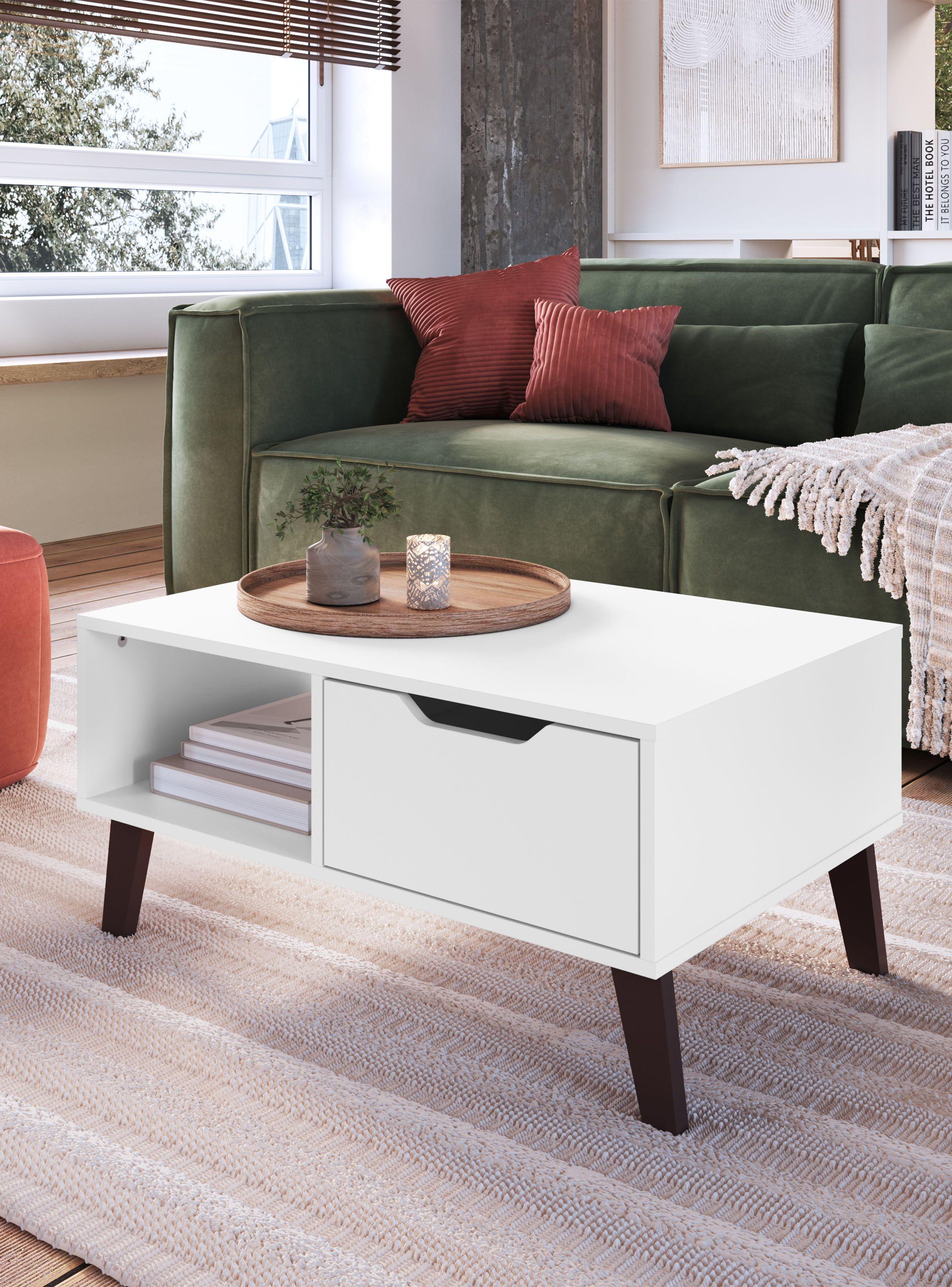 Mesa de Centro Blanco Rimini Cajón-4