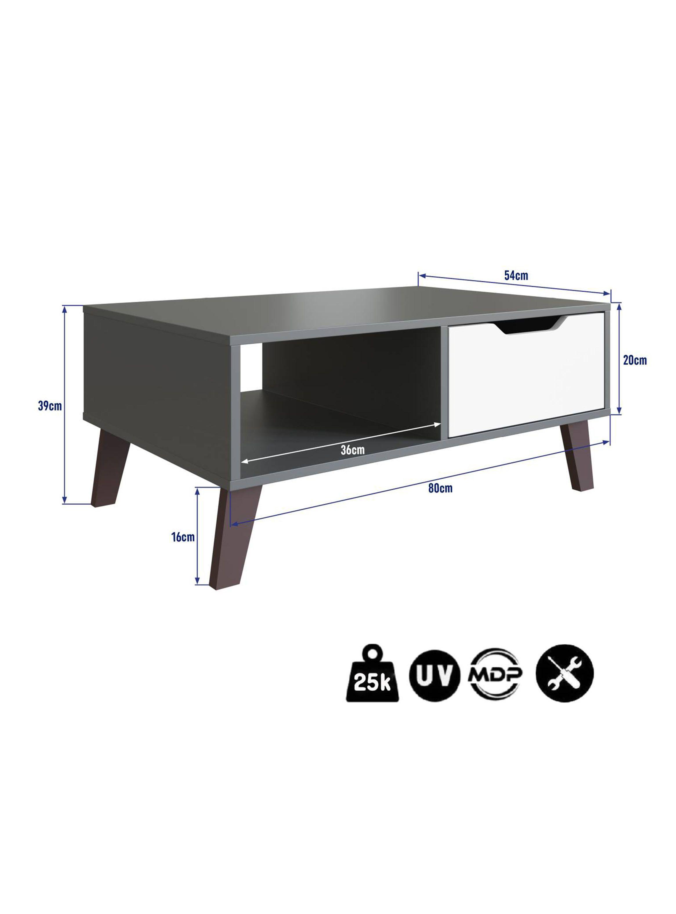 Mesa de Centro Grafito Blco Rimini Cajón-1