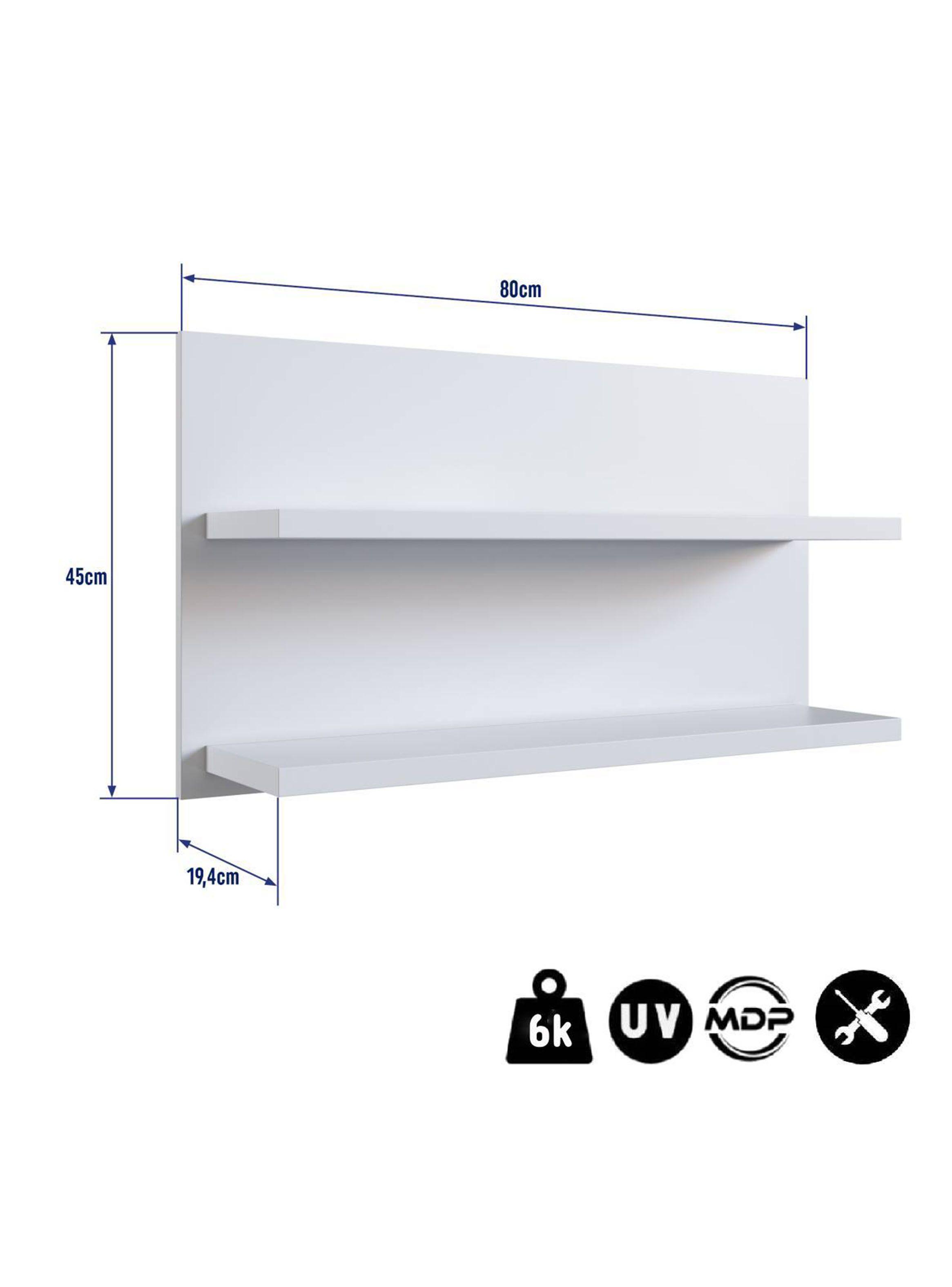 Repisa Eleva Blanca  80 cm-1