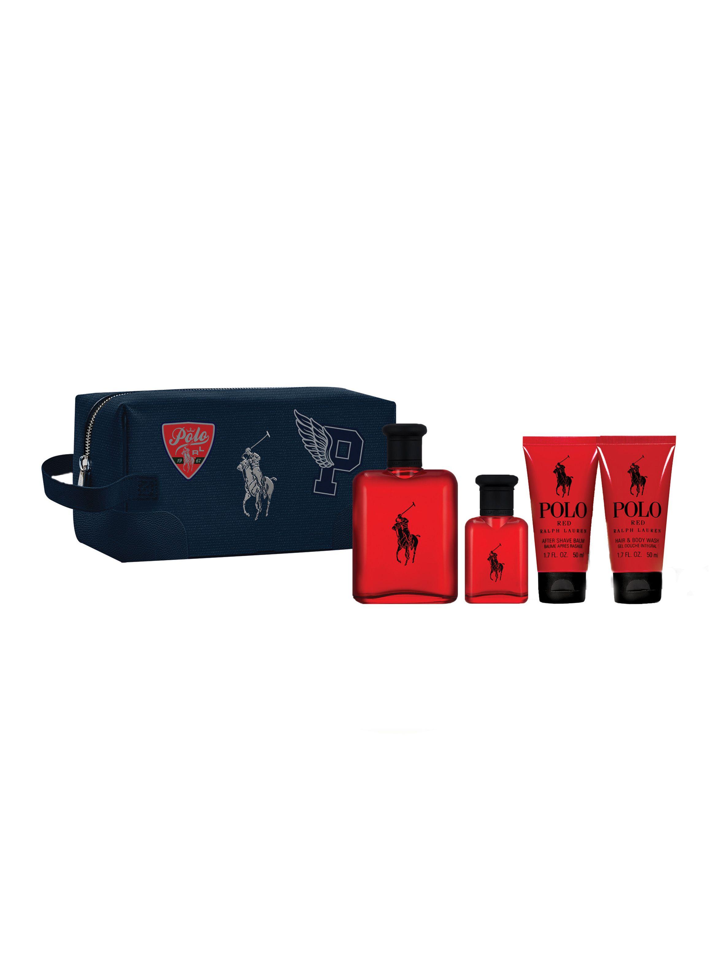 Set Perfume Polo Red EDT Hombre 125 ml + 40 ml + 50 ml Hair and Body Wash + 75 g After Shave Ralph Lauren-0